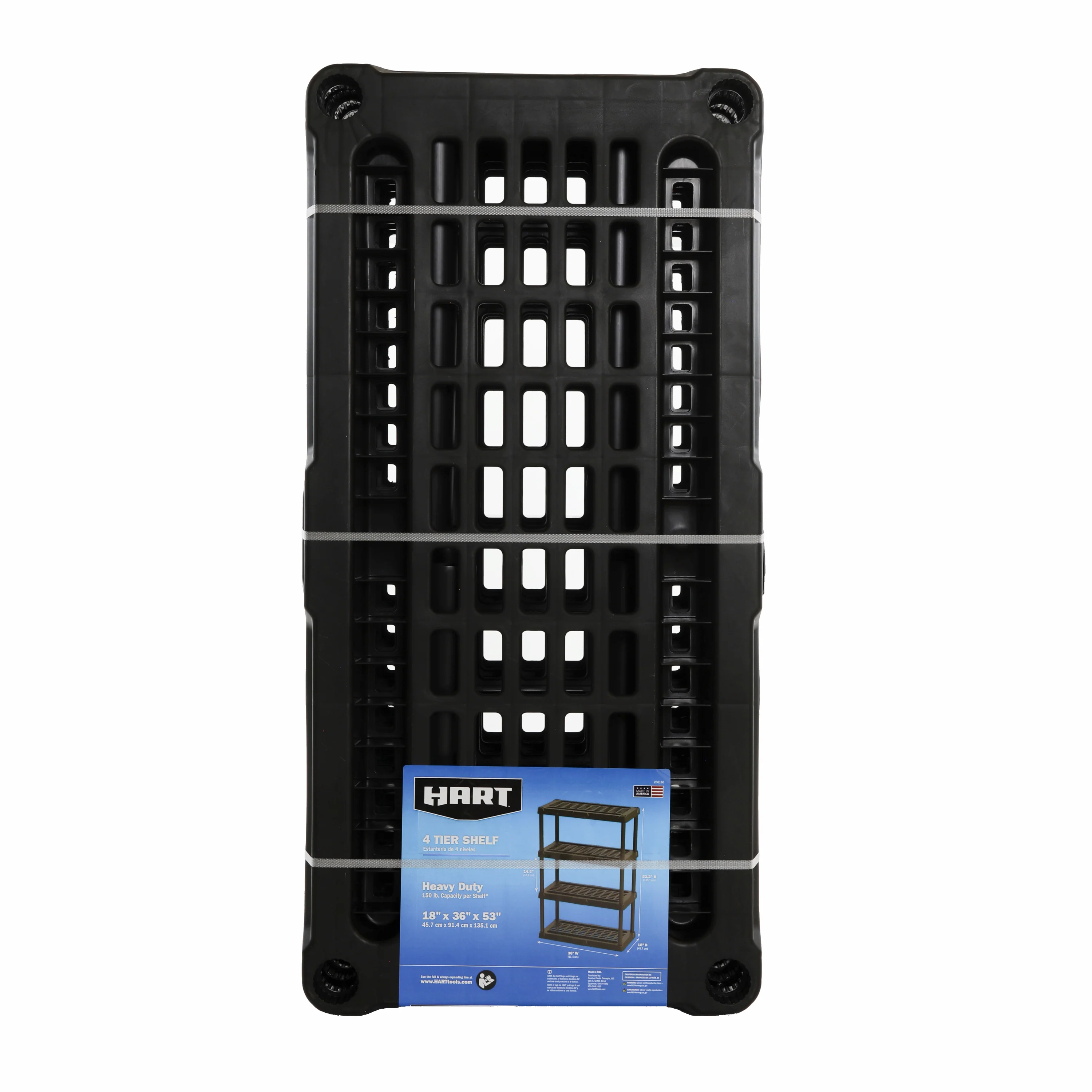 Hart 584752454 4-Tier 18" x 36" x 53" Heavy-Duty Ventilated Plastic Shelving - Image 3