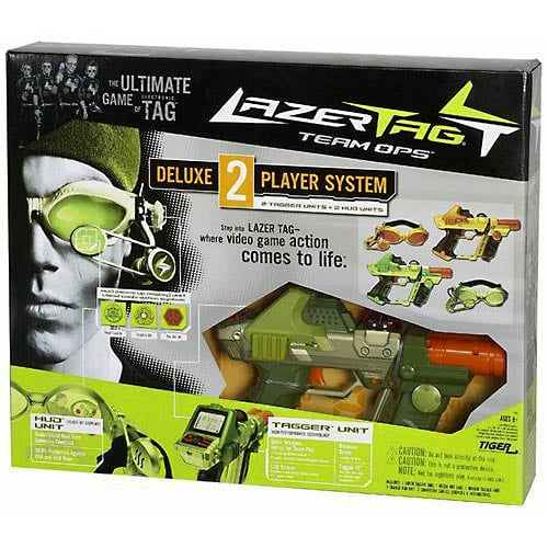 Hasbro Lazer Tag Team Ops Deluxe 2 Player System, Wireless Taggers with LCD Display, Heads-Up Display Units, Green, 71094 - Image 2