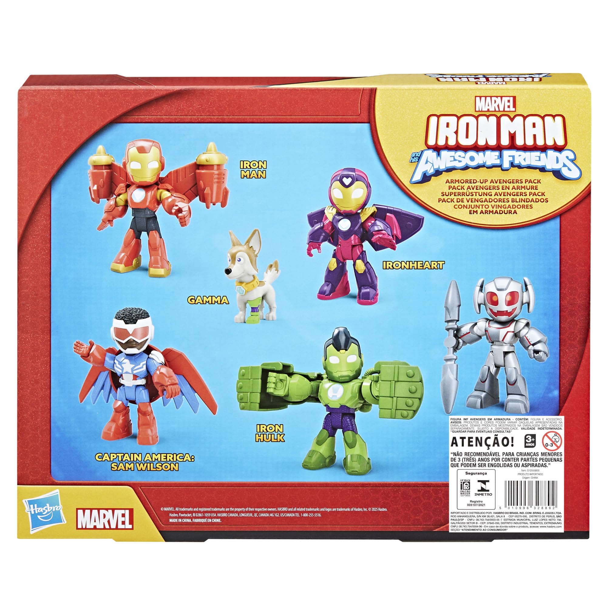 Hasbro Marvel Iron Man and His Awesome Friends Armored-Up Avengers Pack, 3-Inch Poseable Action Figures with Detachable Armor Accessories, 6-Pack - Image 7