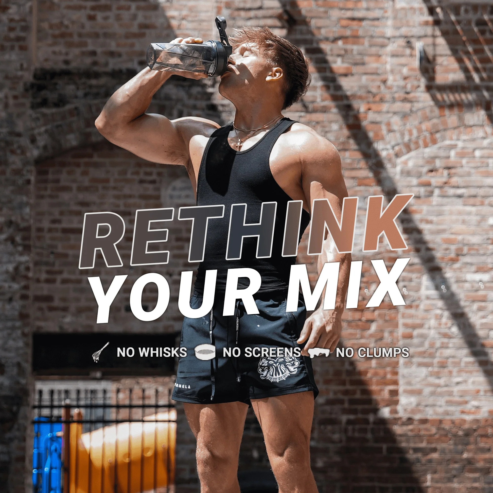 Helimix 28oz Vortex Portable Pre-Workout Protein Blender Shaker Bottle, Black - Durable - Image 2