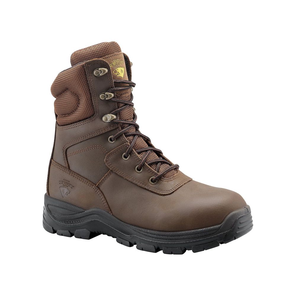 Herman Survivors Jason III 8" Steel Toe Work Boot, Slip-Resistant Outsole, Enduropro Anti-Fatigue Footbed, Leather and Man-Made Upper, Wide Width