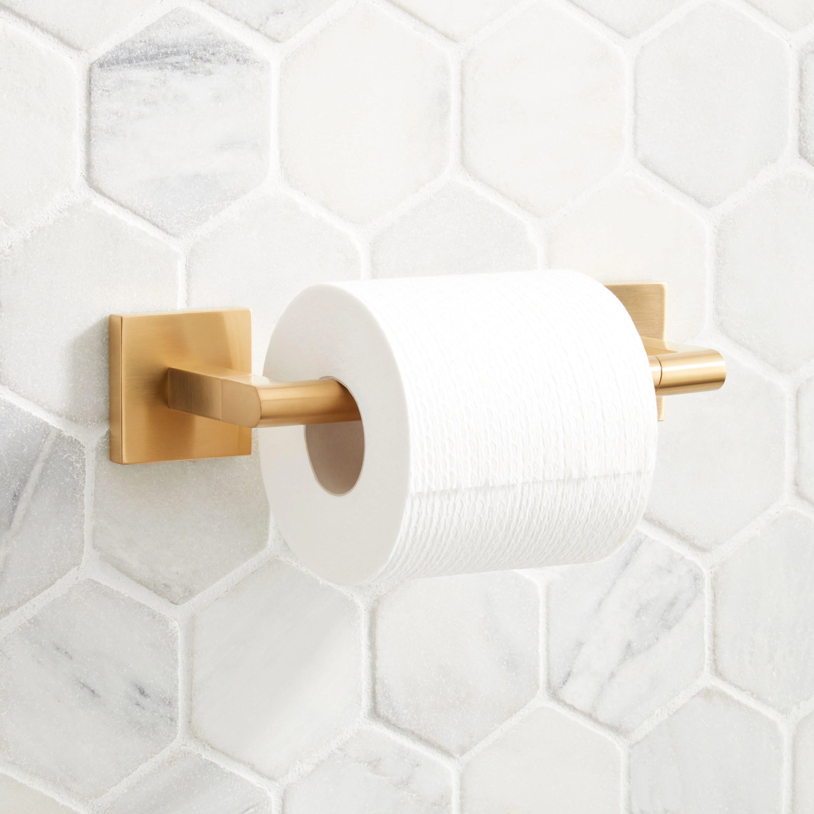 HIBISCUS TOILET PAPER HOLDER - BRUSHED GOLD