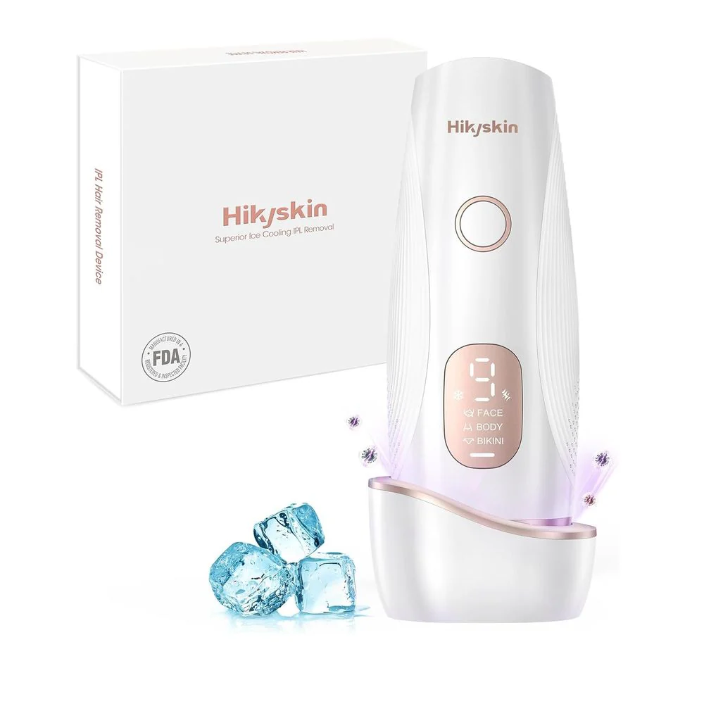 Hikyskin IPL Laser Hair Removal with Cleaning Lamp for Men and Women, White