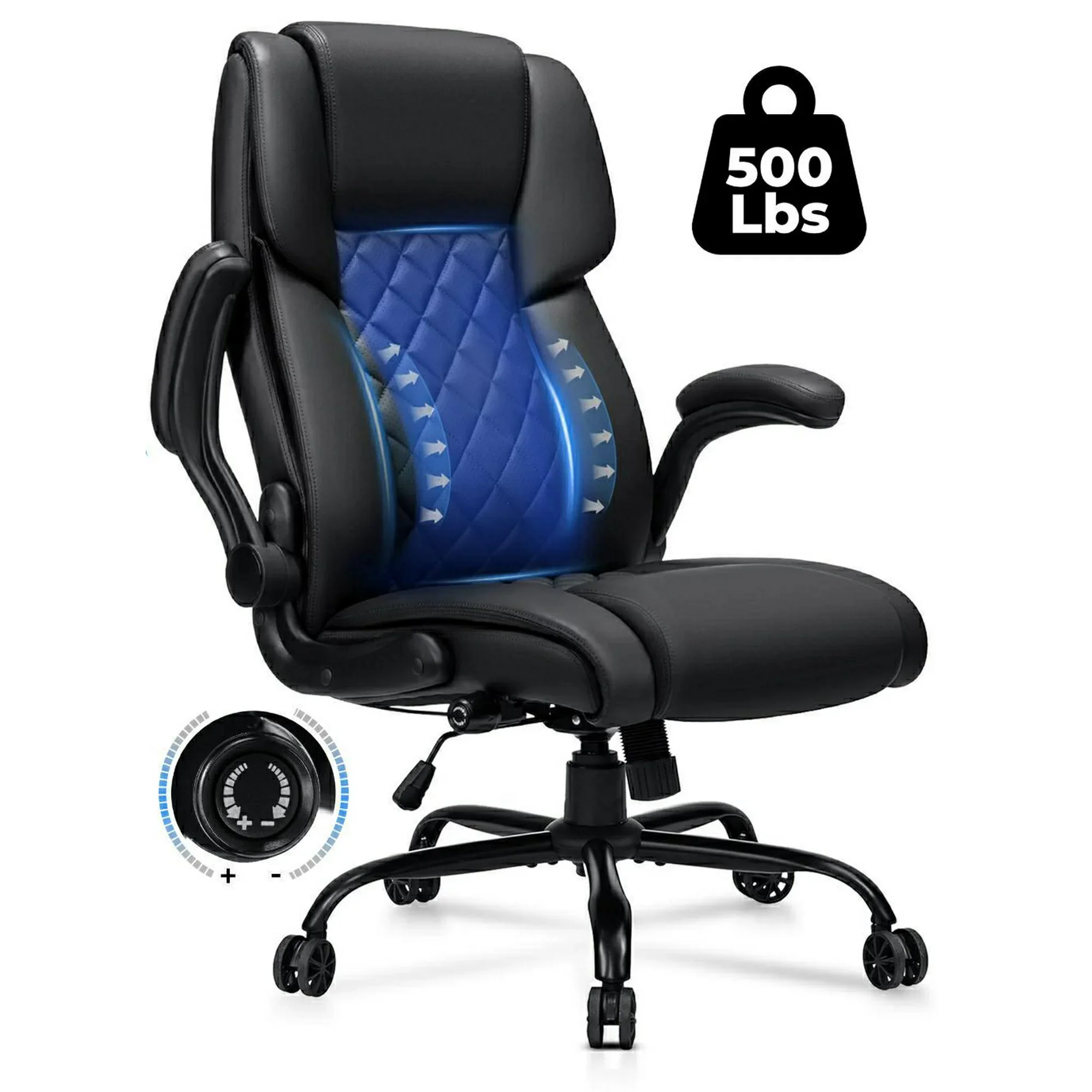 Hoffree Big and Tall Office Chair, Black