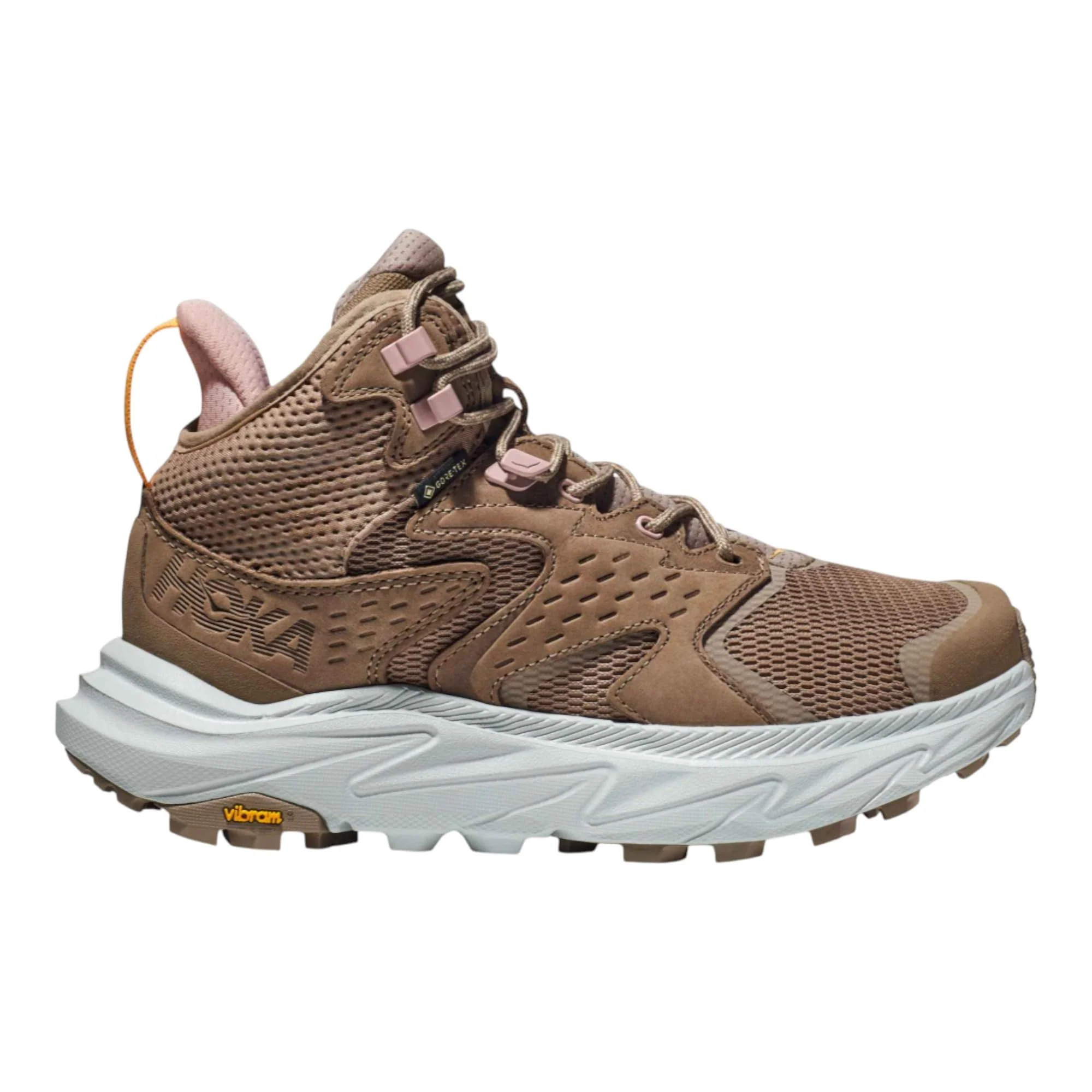 HOKA 1142831F-Difl Anacapa 2 Mid GTX Waterproof Hiking Boots for Ladies - Dune/Ice Flow - 6M