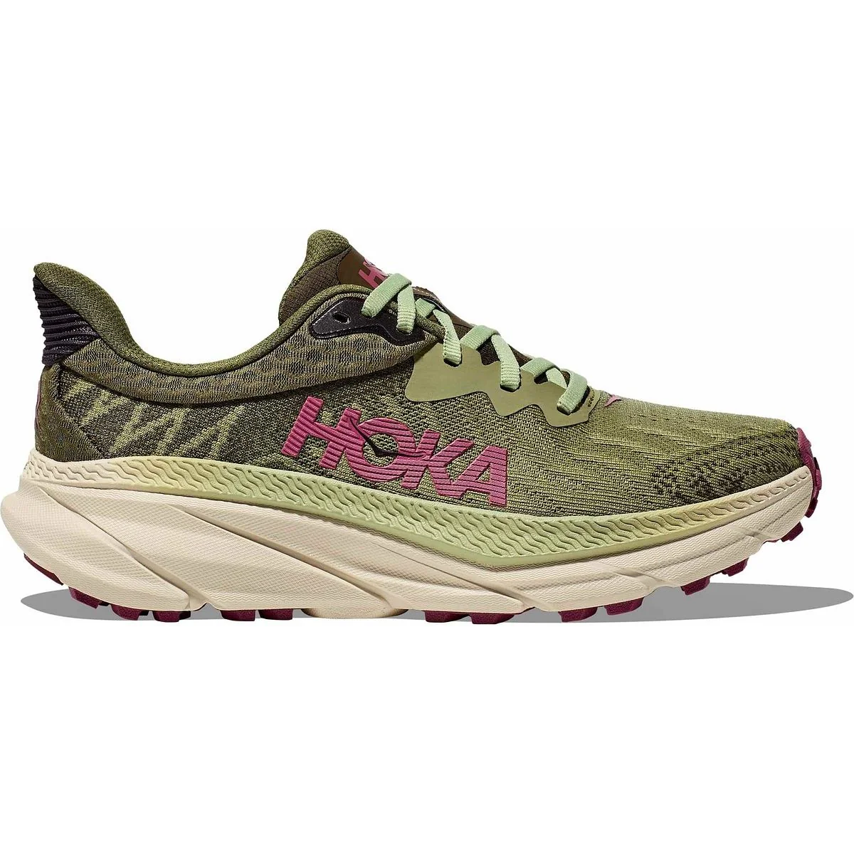 HOKA Challenger ATR 7 Trail Running Shoes for Ladies - Forest Floor/Beetroot 11M