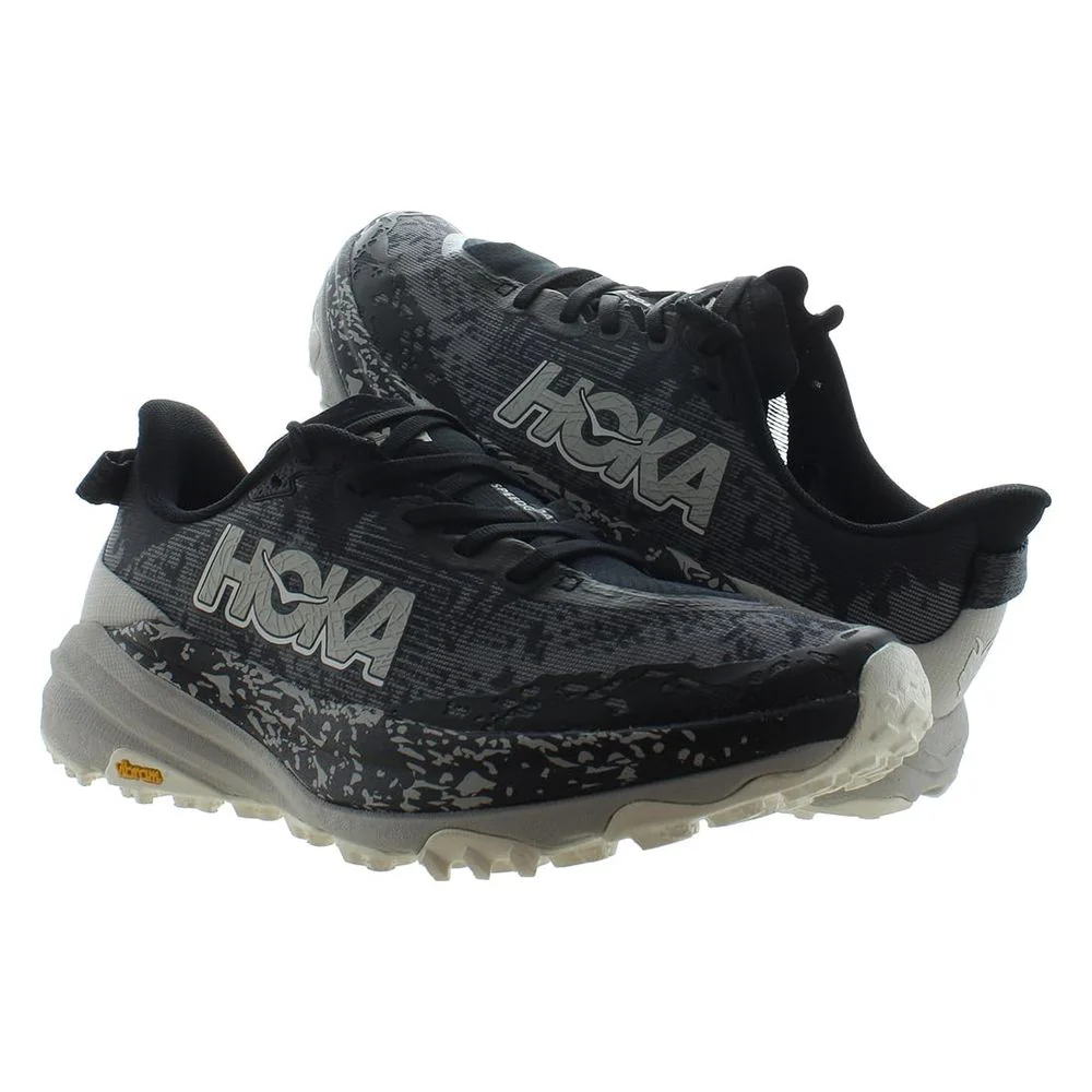 HOKA Speedgoat 6 Trail Running Shoes for Men - Black/Stardust - 11M - Image 4