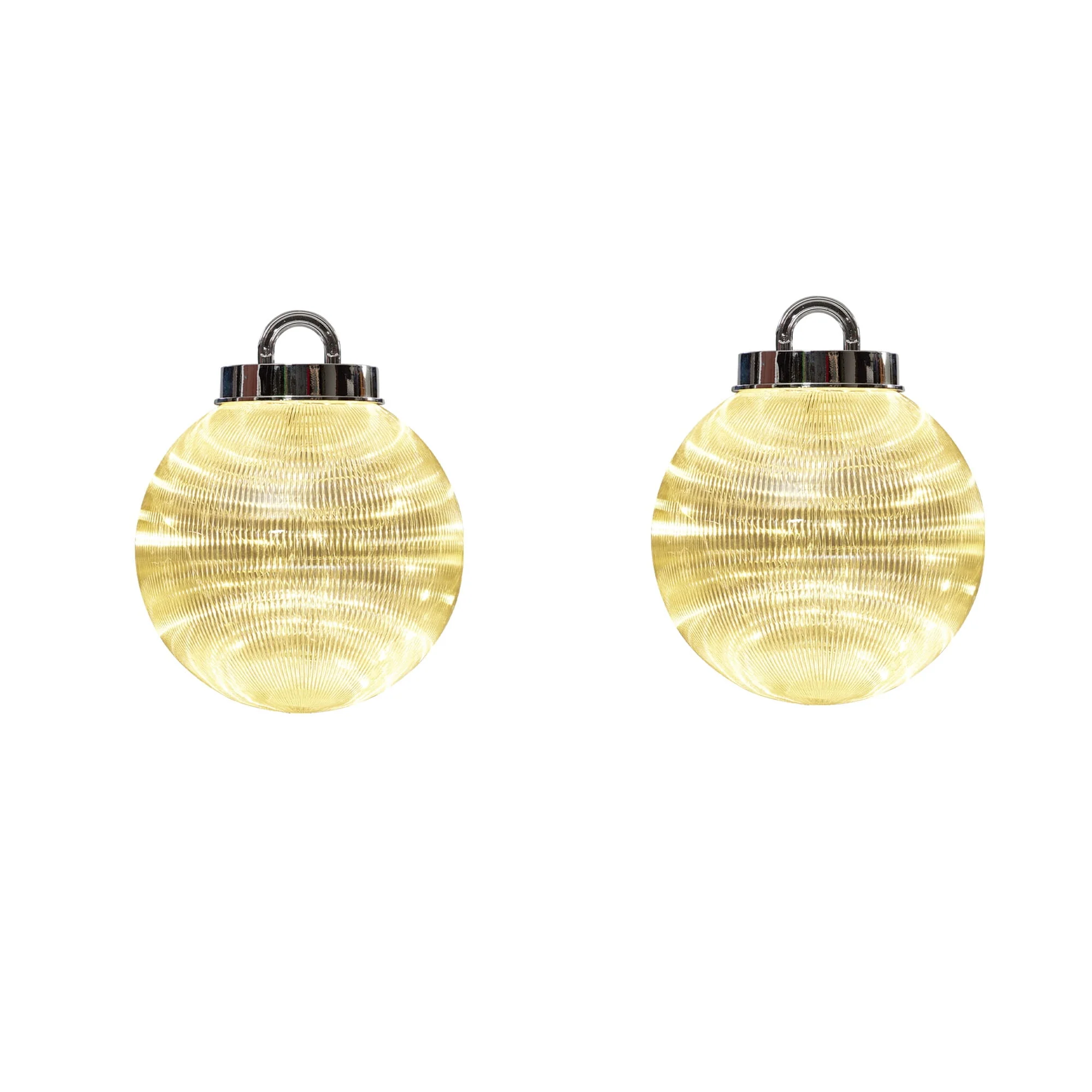 Holiday Time Indoor/Outdoor Giant LED Ornament Christmas Lights, 50 Warm White LEDs, Set of 2, Transparent Clear