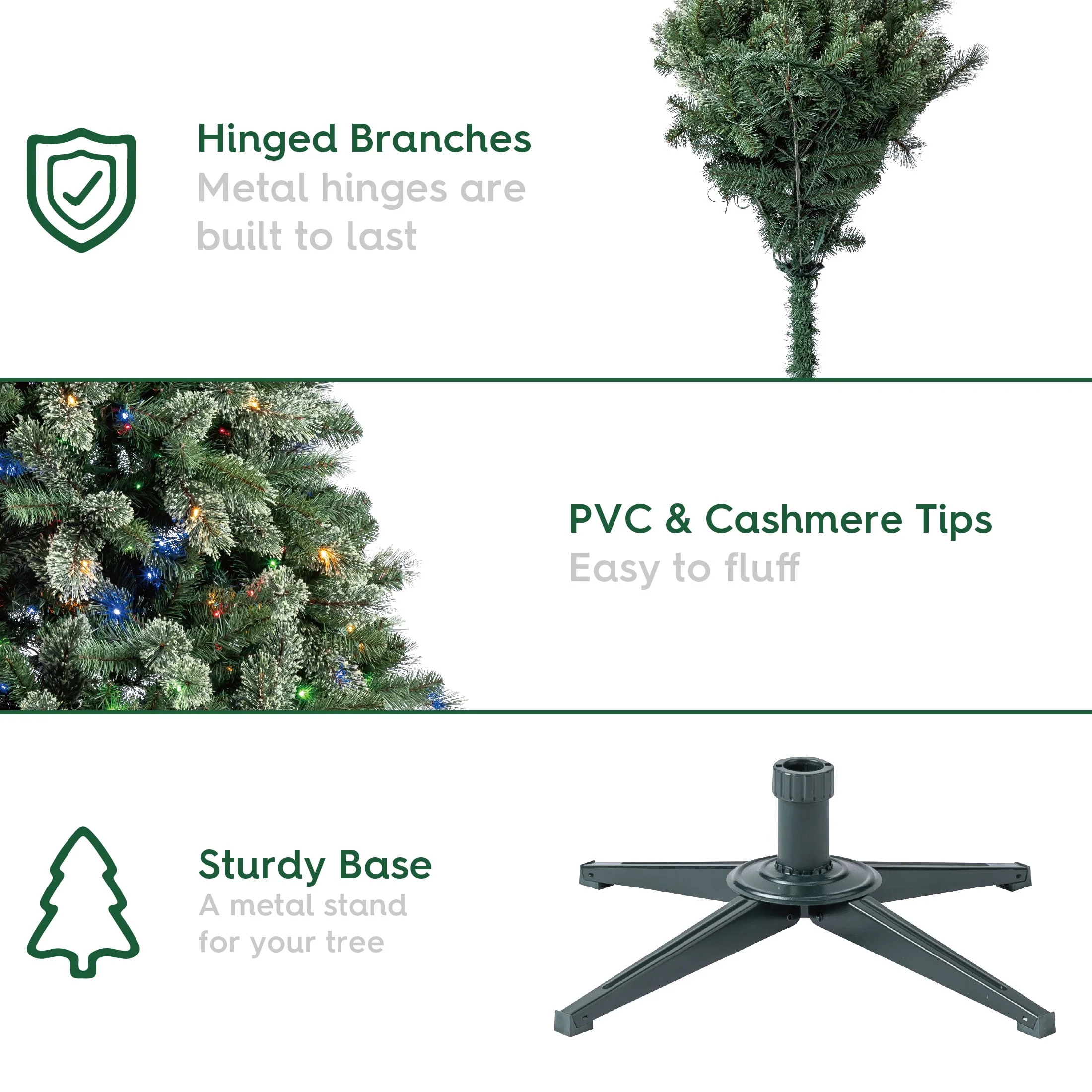 Holiday Time Liberty Cashmere Pine Artificial Christmas Tree, 7.5 ft, Green - Image 2