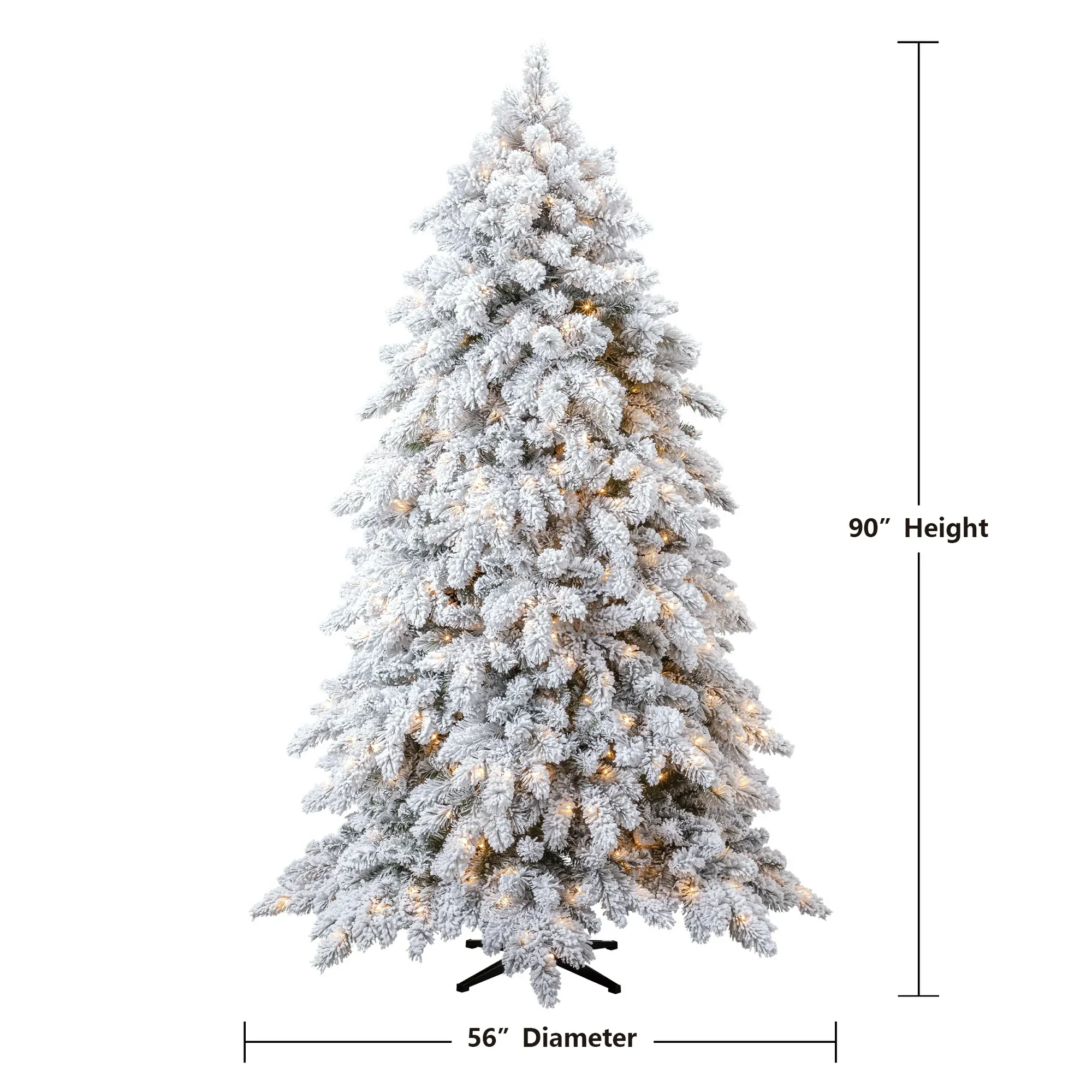 Holiday Time TG76M2N04D01 7.5' Pre-Lit Lincoln Pine Green Flocked Artificial Christmas Tree - Image 4