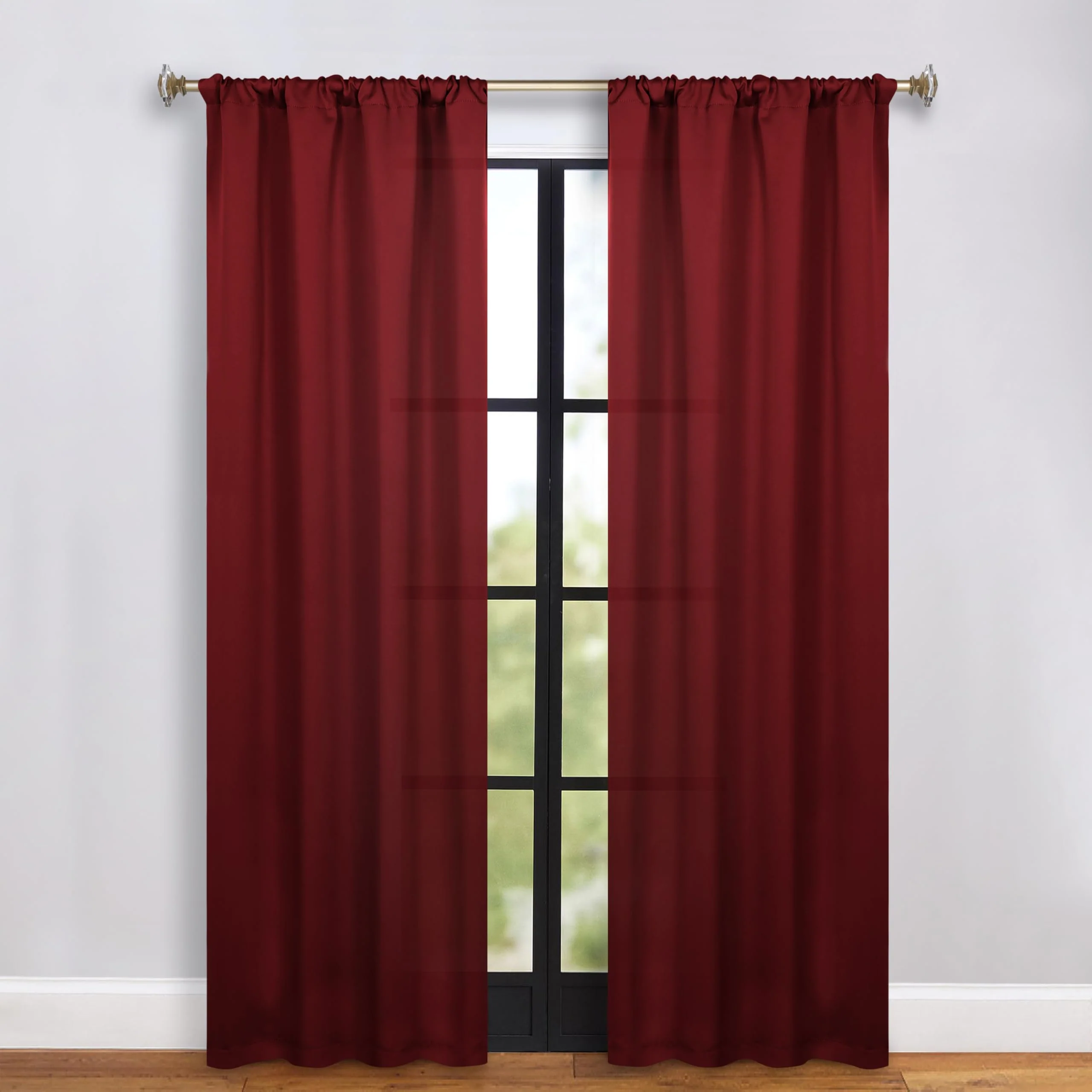 Home City Solid Blackout Curtain Set, Room Darkening, Thermal Insulation, Sangria, 36 in x 84 in, 2-Pack