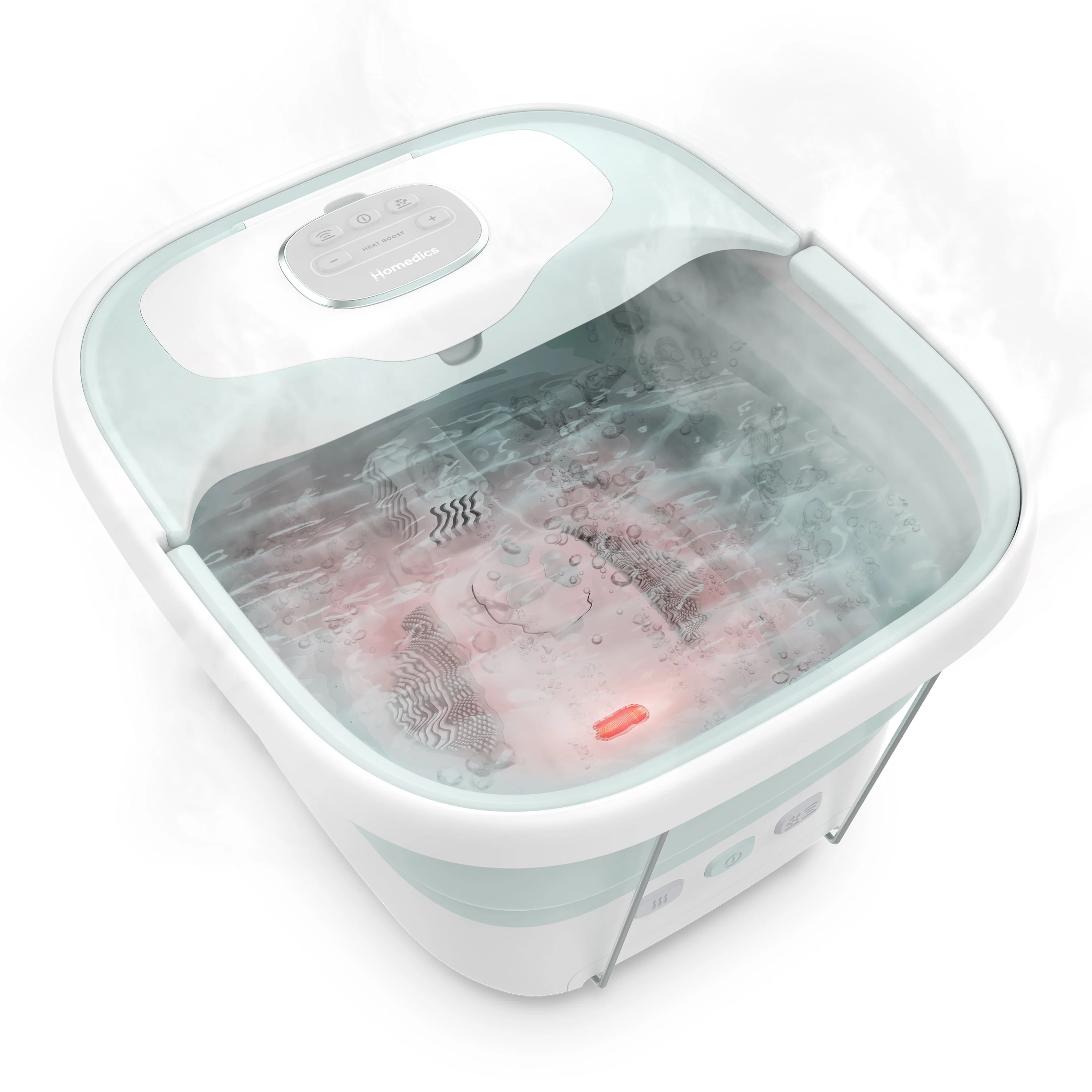 Homedics Elite Bubble Bliss Foot Spa Bath with Rapid Heat Boost Power, Massaging Vibration, Collapsible Design, Sea Foam Green, FB-640H - Image 7