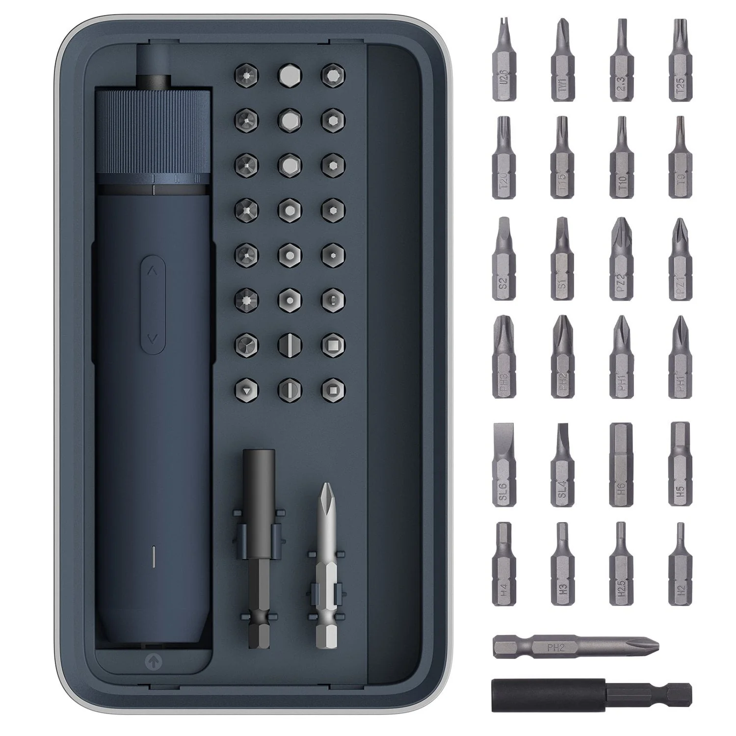 HOTO 3.6V Electric Screwdriver Tool Kit, Rechargeable, Magnetic Case Lid, 3 Torque Settings, 1500mAh Battery