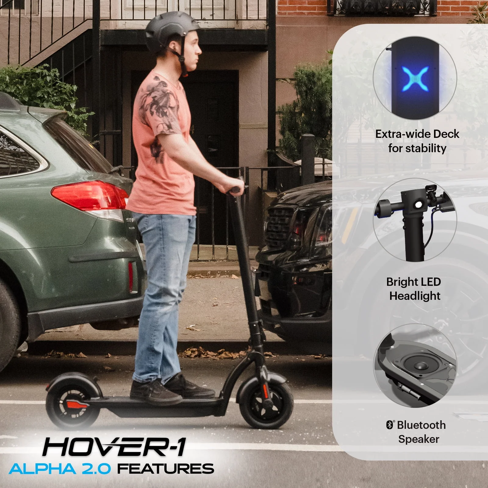 Hover-1 DSA-ALPHA-BLK Alpha 2.0 Electric Scooter, Black - Image 2