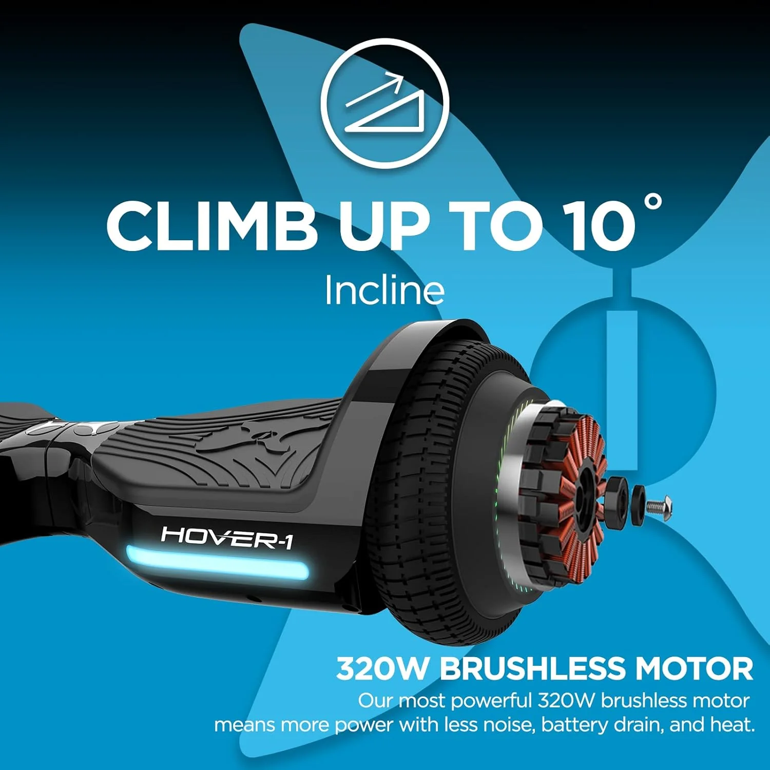 Hover-1 H1-AXL-BLK Axle Hoverboard 7MPH Top Speed, 3MI Range, LED Headlights & Wheels, Easy to Learn for Kids/Youth, Black - Image 4