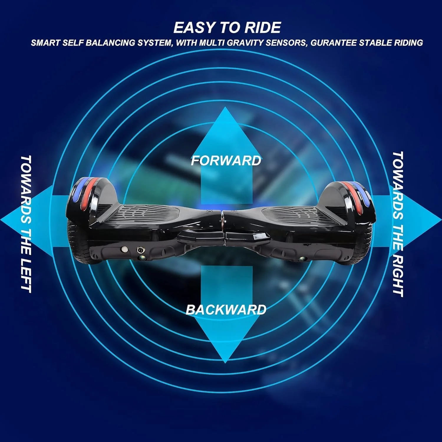 Hover-1 H1-AXL-BLK Axle Hoverboard 7MPH Top Speed, 3MI Range, LED Headlights & Wheels, Easy to Learn for Kids/Youth, Black - Image 7