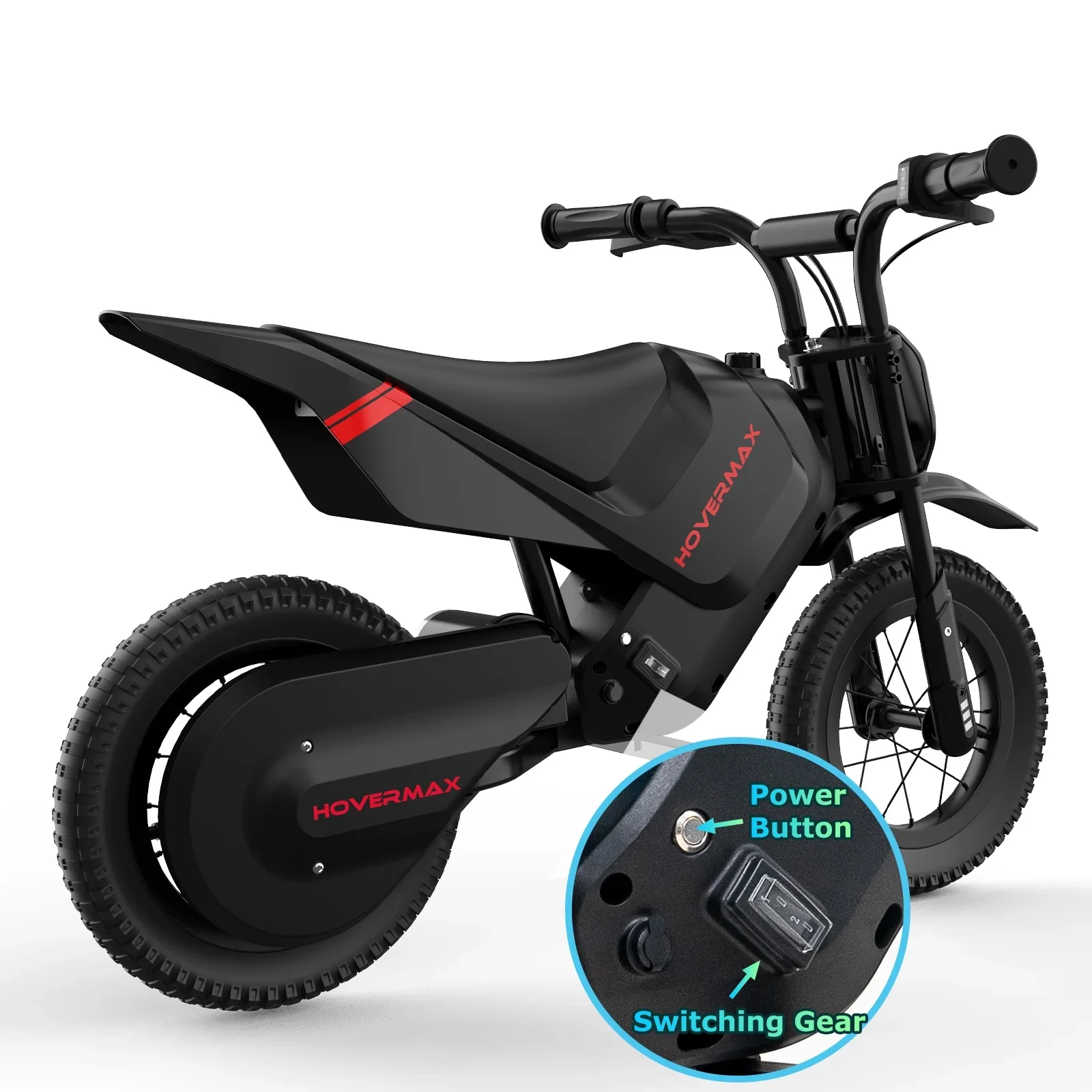 HOVERMAX H13M 150W Electric Dirt Bike for Kids, Black - Image 2