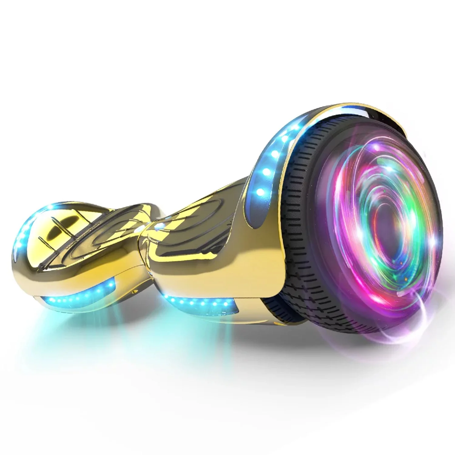 Hoverstar LBW12A Flash Wheel Hoverboard 6. 5 In. Bluetooth Speaker with LED Light Self Balancing Wheel Electric Scooter, Chrome Gold - Image 2