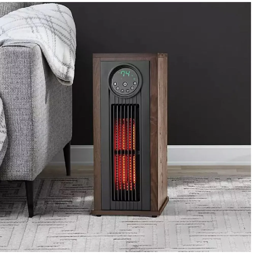 HT1216NUV 23" 3-Element Infrared Wood Tower Heater with UV LED Light - Image 2