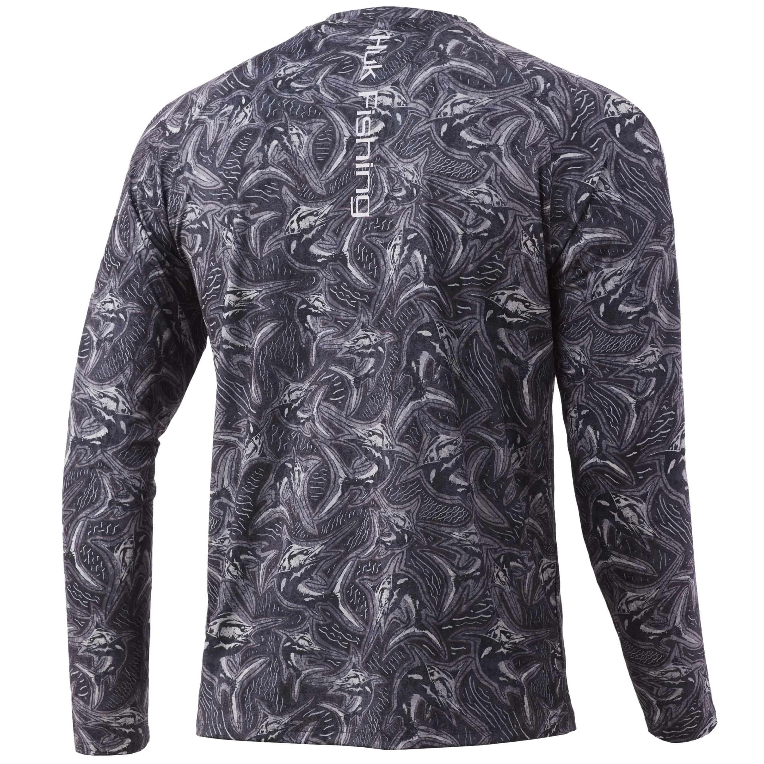 Huk KC Marlin Mayhem Long-Sleeve Shirt for Men - Iron - S - Image 4