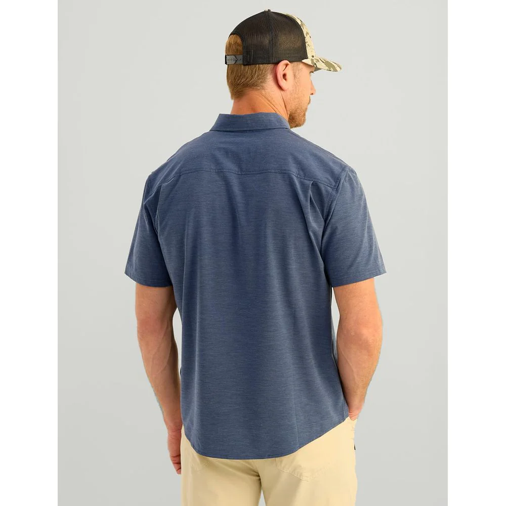 Huk Kona Solid Short-Sleeve Button-Down Shirt for Men - Naval Academy - L - Image 5