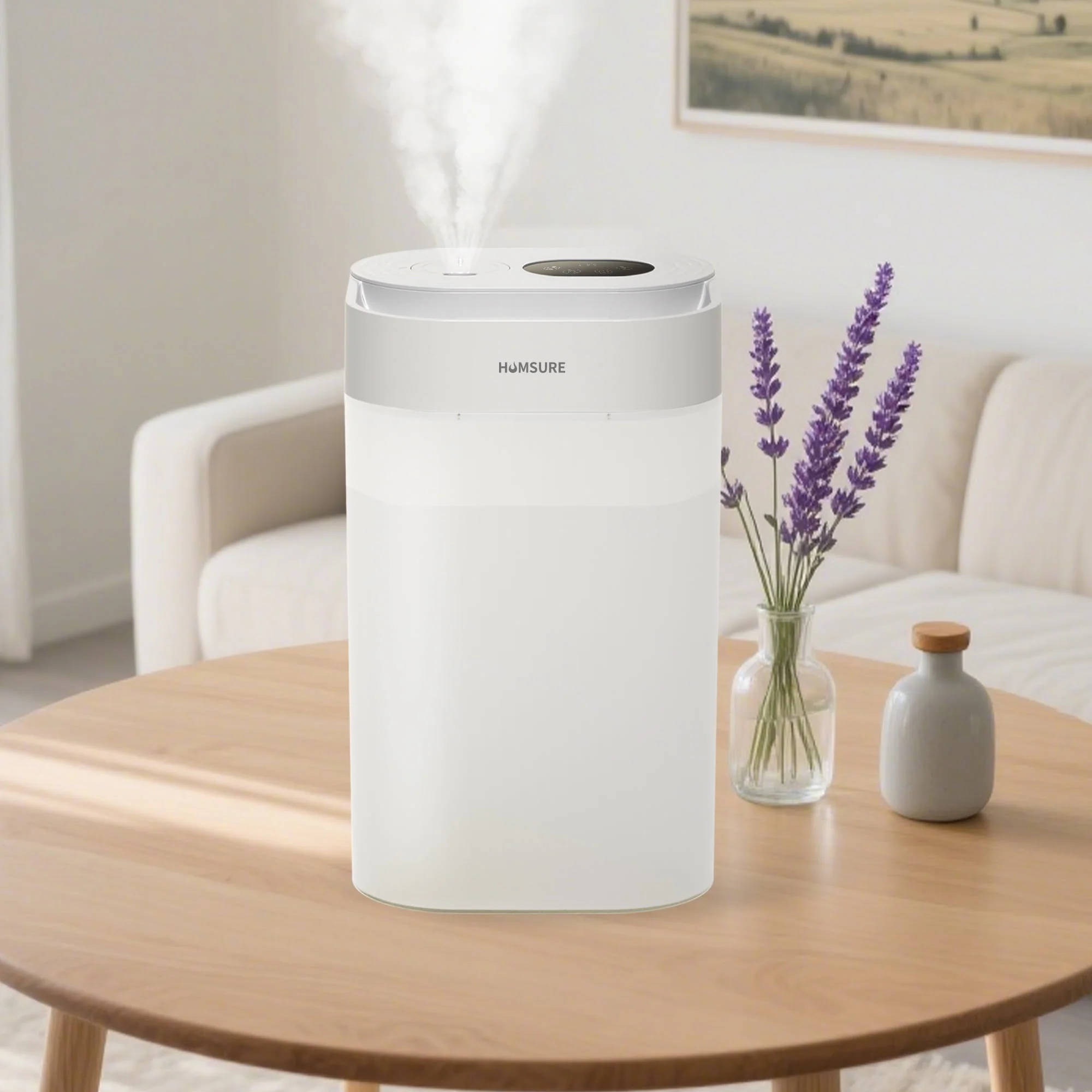 HUMSURE 4.5L Cool Mist Humidifier with Essential Oil Diffuser, Silent Top Fill Humidifier with 7 Color Light - Image 2