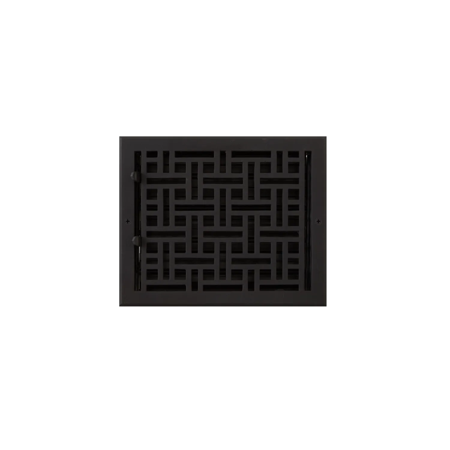 HV-1019-810-CI Cast Iron Monarch Design Wall Pre-Drilled Register With Louvers - 8" x 10" - Black Powder Coat