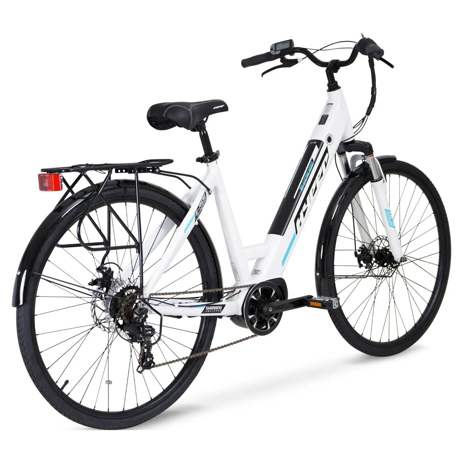 Hyper Bicycles HYP-E700-1301 E-Ride 700C 36V Electric Commuter E-Bike for Adults, Pedal-Assist, 250W Mid-Drive Motor, Matte White - Image 10