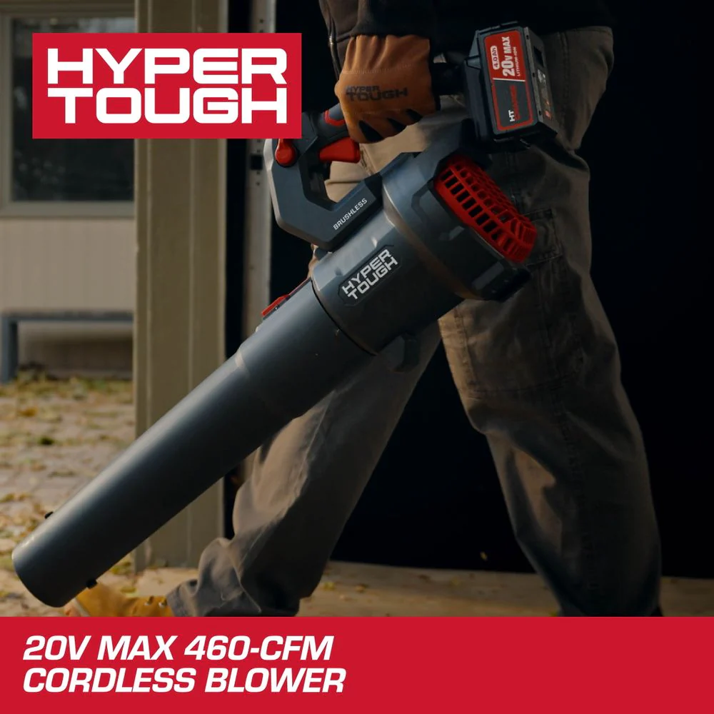 Hyper Tough 20V Brushless Cordless Leaf Blower, 460 CFM, 110 MPH, 4.0Ah Battery, Charging Cable - Image 3