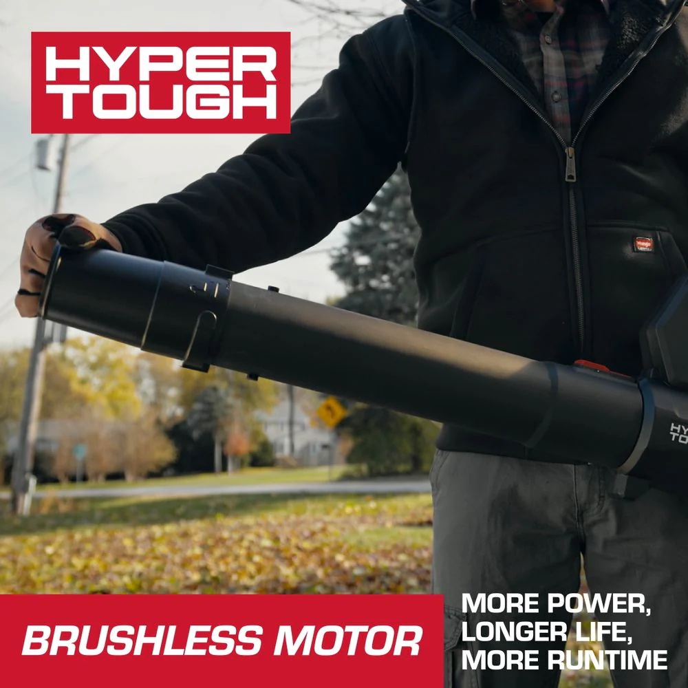 Hyper Tough 20V Brushless Cordless Leaf Blower, 460 CFM, 110 MPH, 4.0Ah Battery, Charging Cable - Image 4