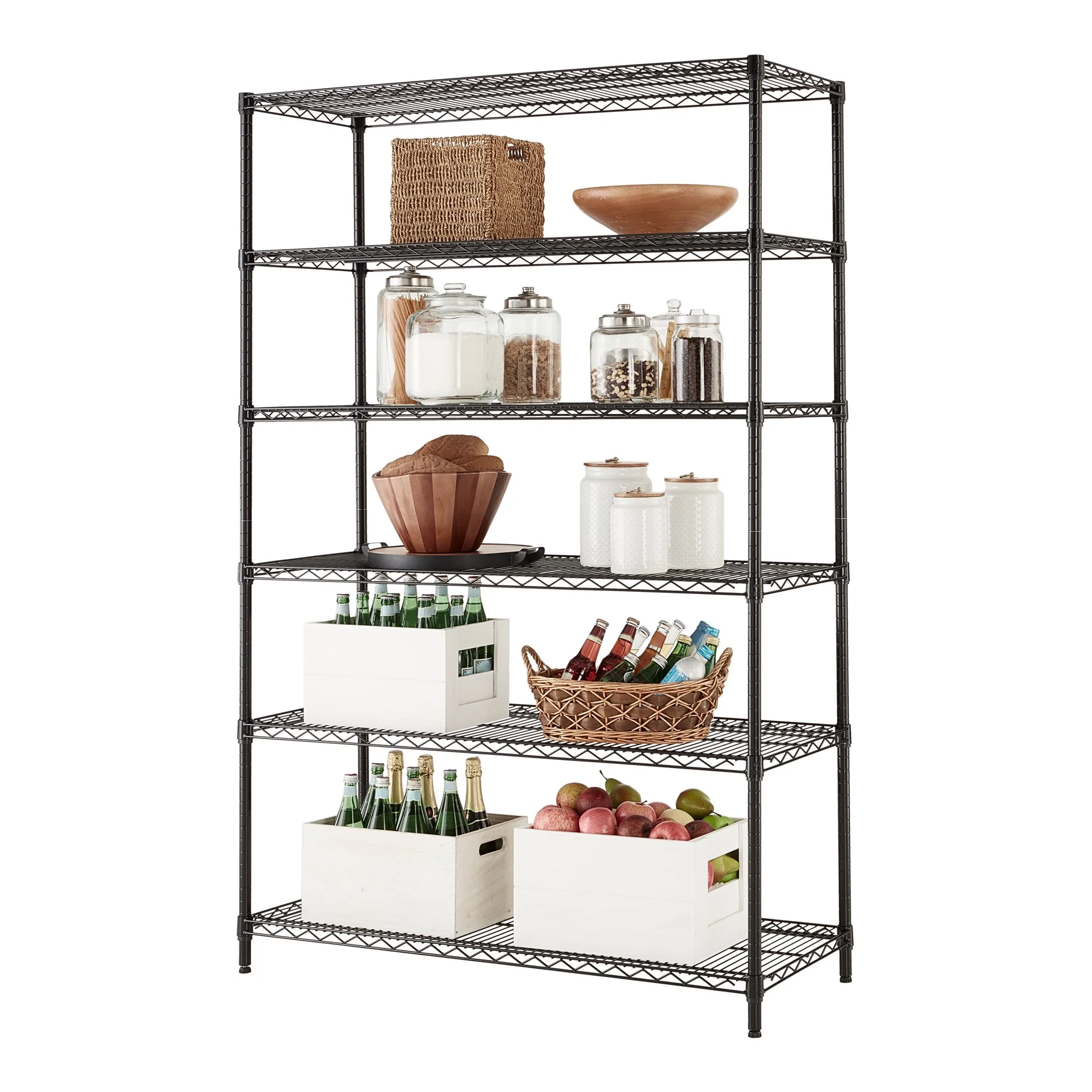 Hyper Tough A60B-11 6 Tier Heavy Duty Wire Shelf Unit, Black - Image 2