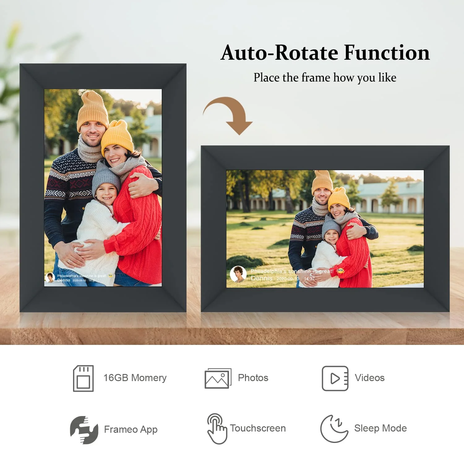 iFanze Doosl WiFi Digital Picture Frame, 10.1 inch IPS - Image 2