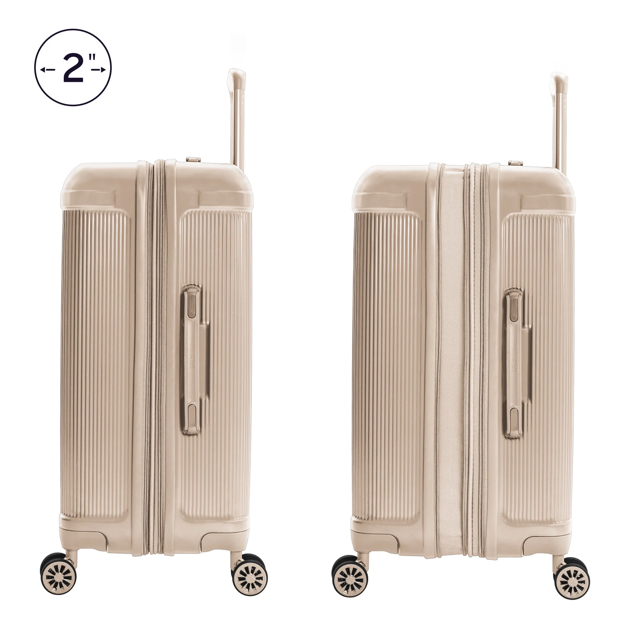 iFLY Hardside Rise 28" Large Checked Luggage, Lightweight ABS/PC Hard-Shell, Expandable, Sand, Four Double Spinner Wheels, Gel-Padded Handles - Image 7
