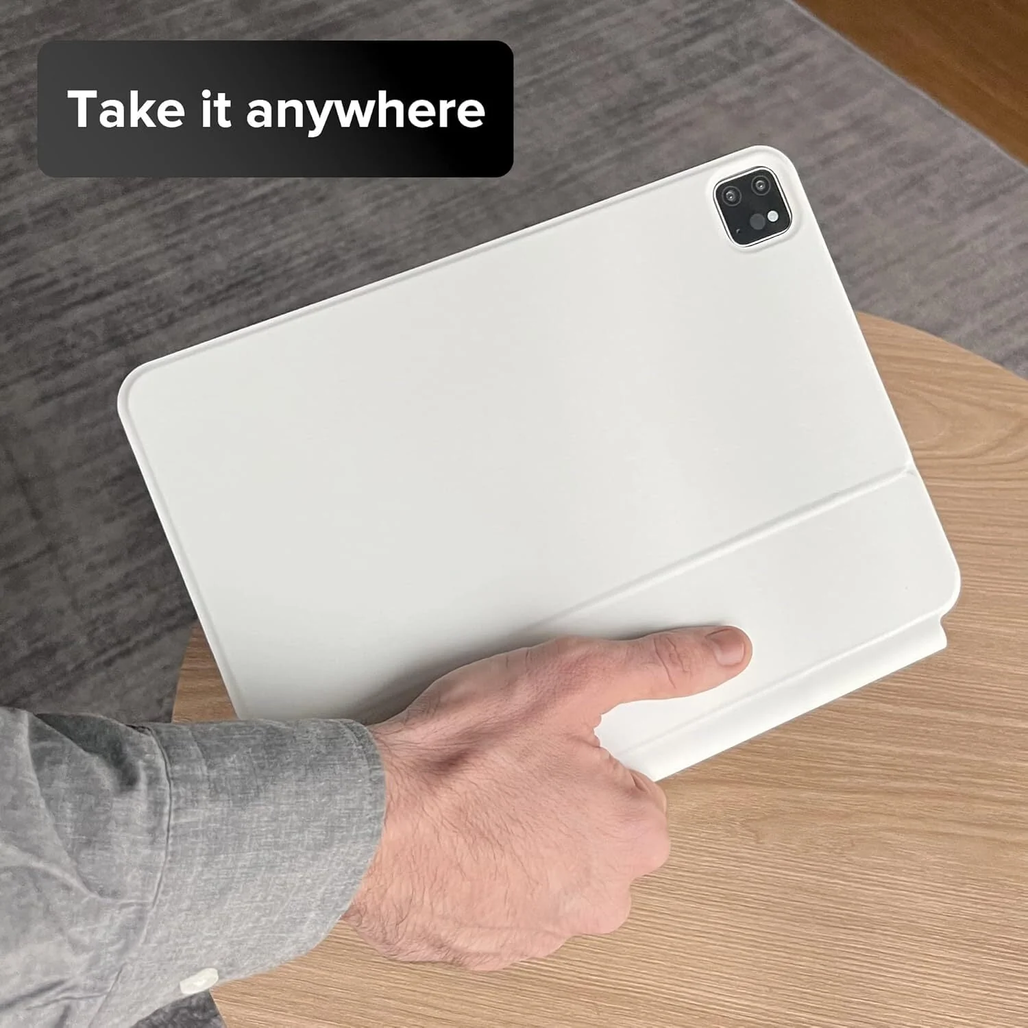 INI Magic Keyboard Case for iPad 10th Gen 10.9" & 11th Gen A16, Multi-Touch Trackpad, Backlit Keys, White - Image 2
