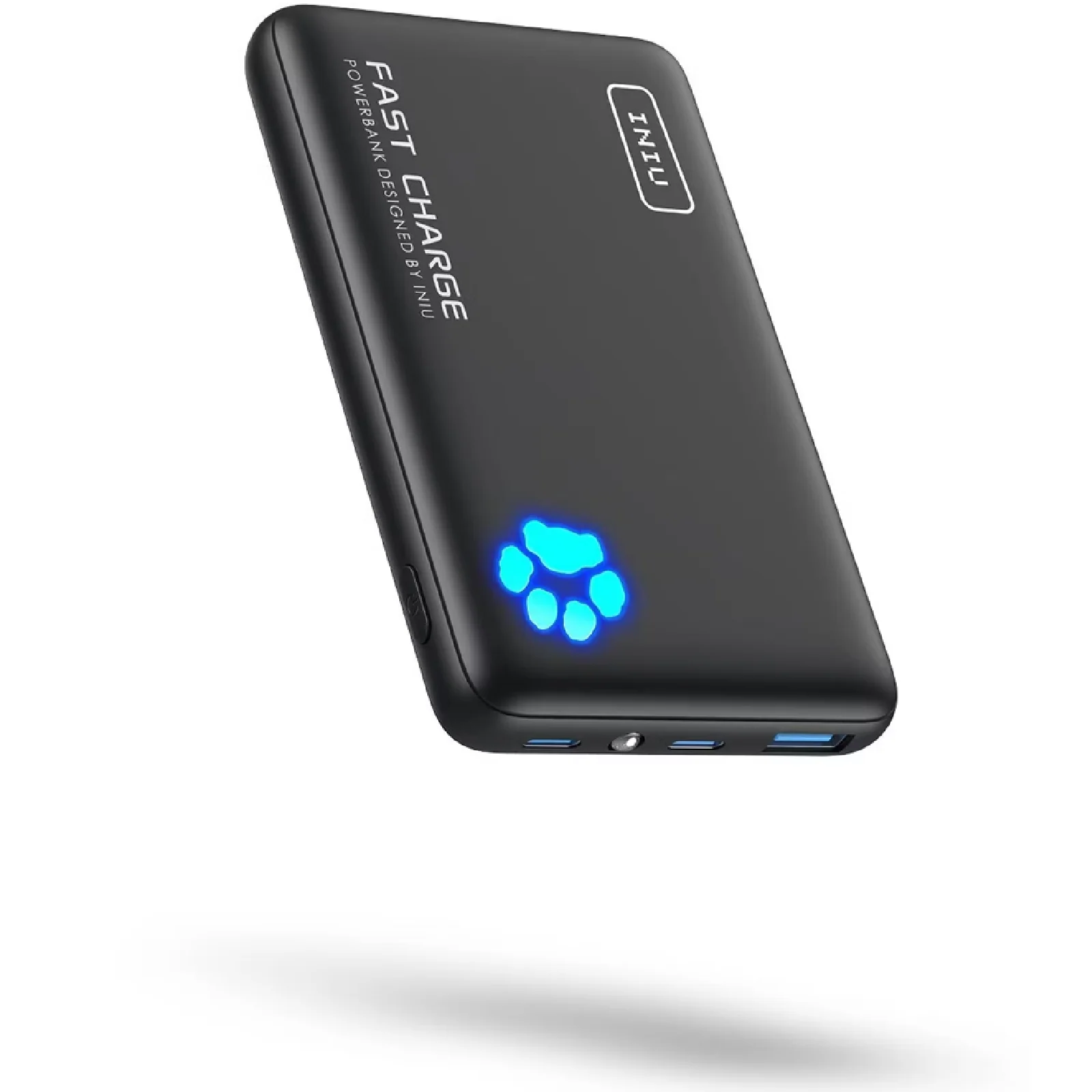INIU 94682198 PowerPaw 10000mAh Portable Charger, Slim Lightweight Power Bank, 22.5W Fast Charging, Dual USB-C and USB-A Ports, Black - Image 2