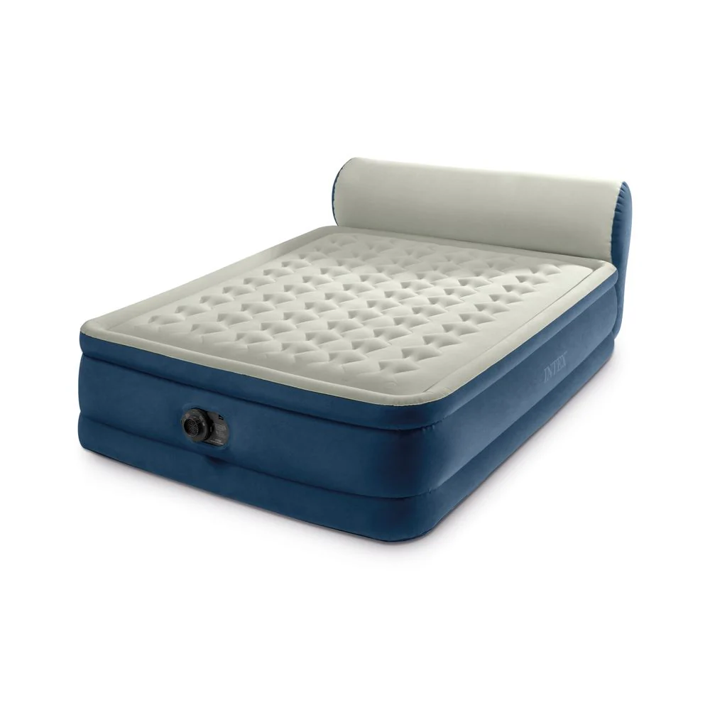 Intex 64459WW Queen Headboard Airbed Mattress with Built-in Pump