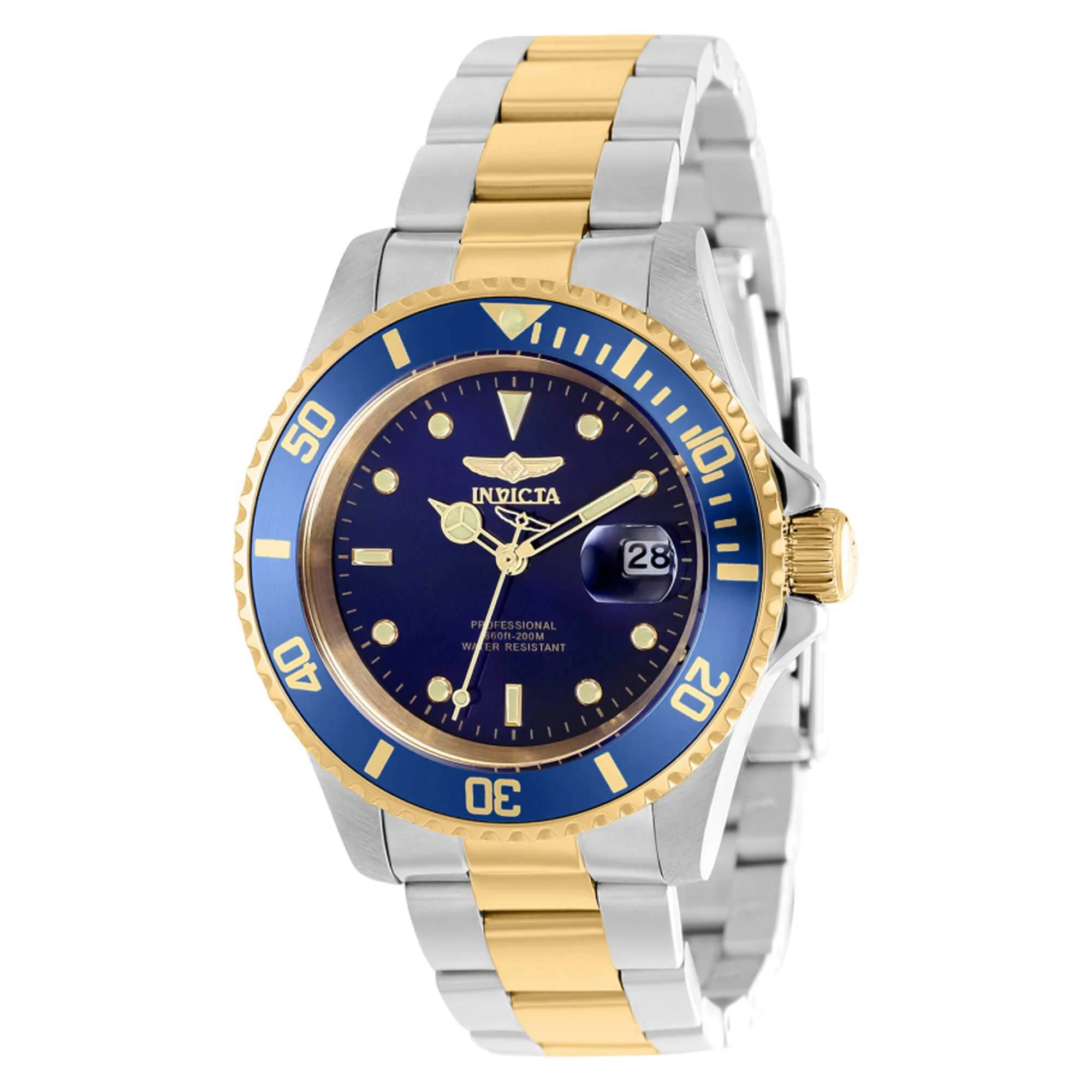 Invicta Pro Diver Quartz Men's Watch, 40mm Stainless Steel Case, Blue Dial, Gold-Tone Link Bracelet, 37158 - Image 2