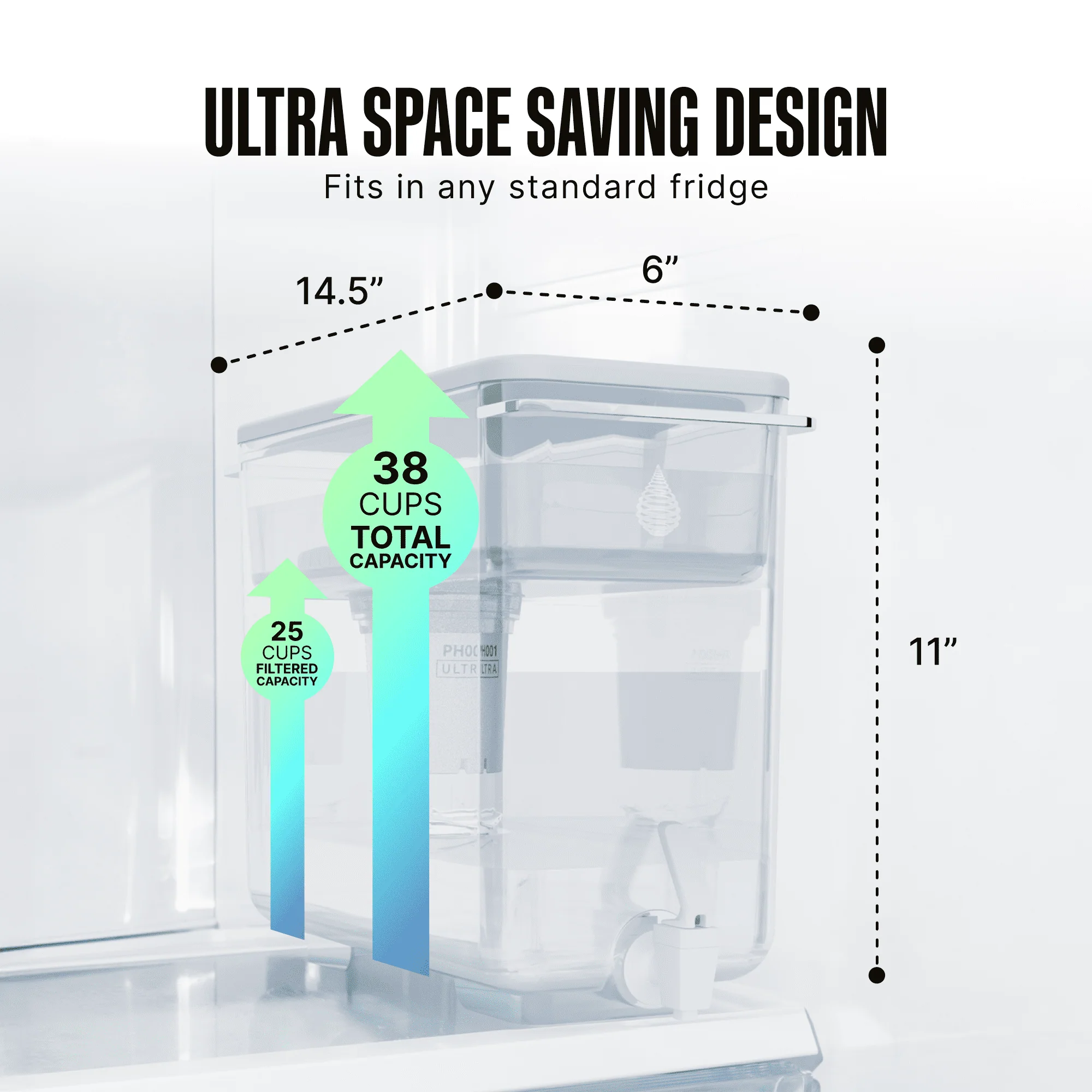 Invigorated Water DISPENSER SLIM pH Recharge Slim 38 Cup Alkaline Water Filter Dispenser - Image 6