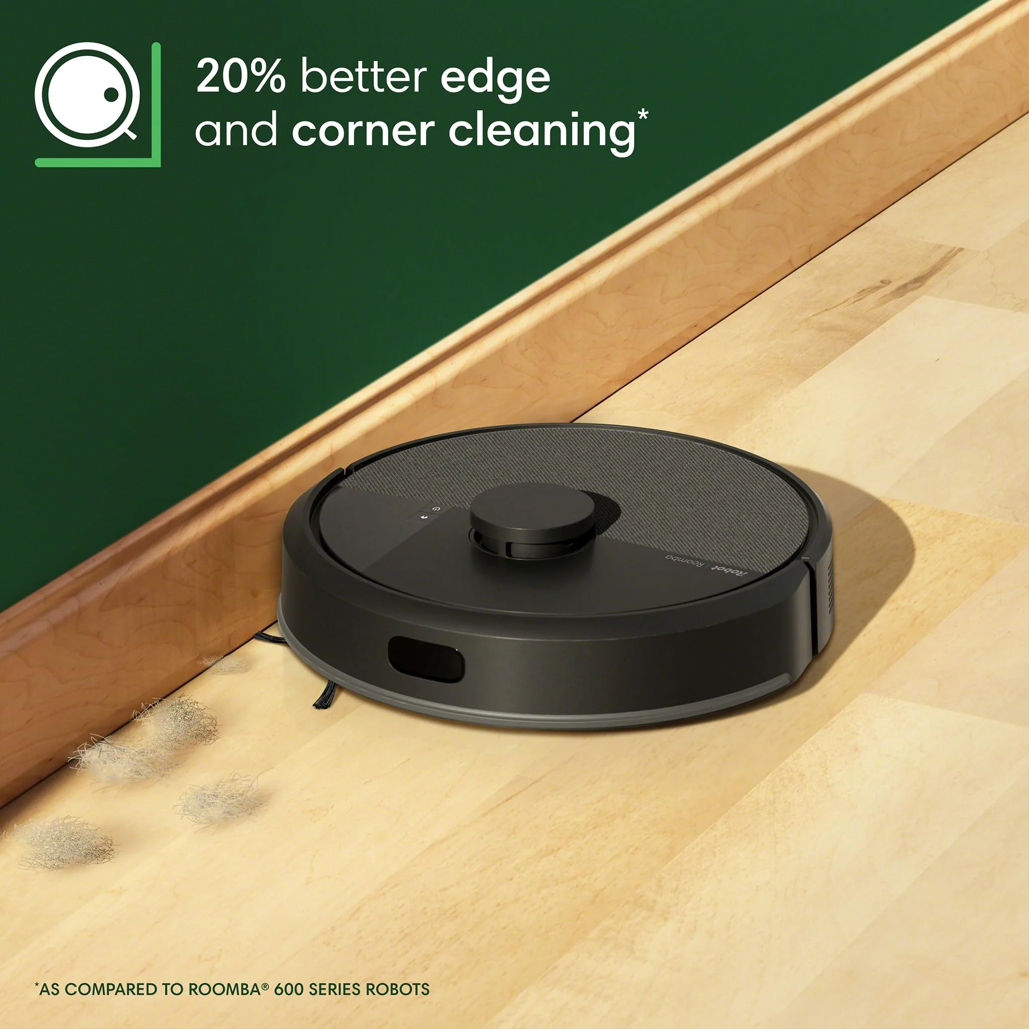 iRobot Roomba 105 Vac Robot Vacuum with 3-Stage Cleaning System, ClearView LiDAR Navigation, Multi-Surface Brushes, Black