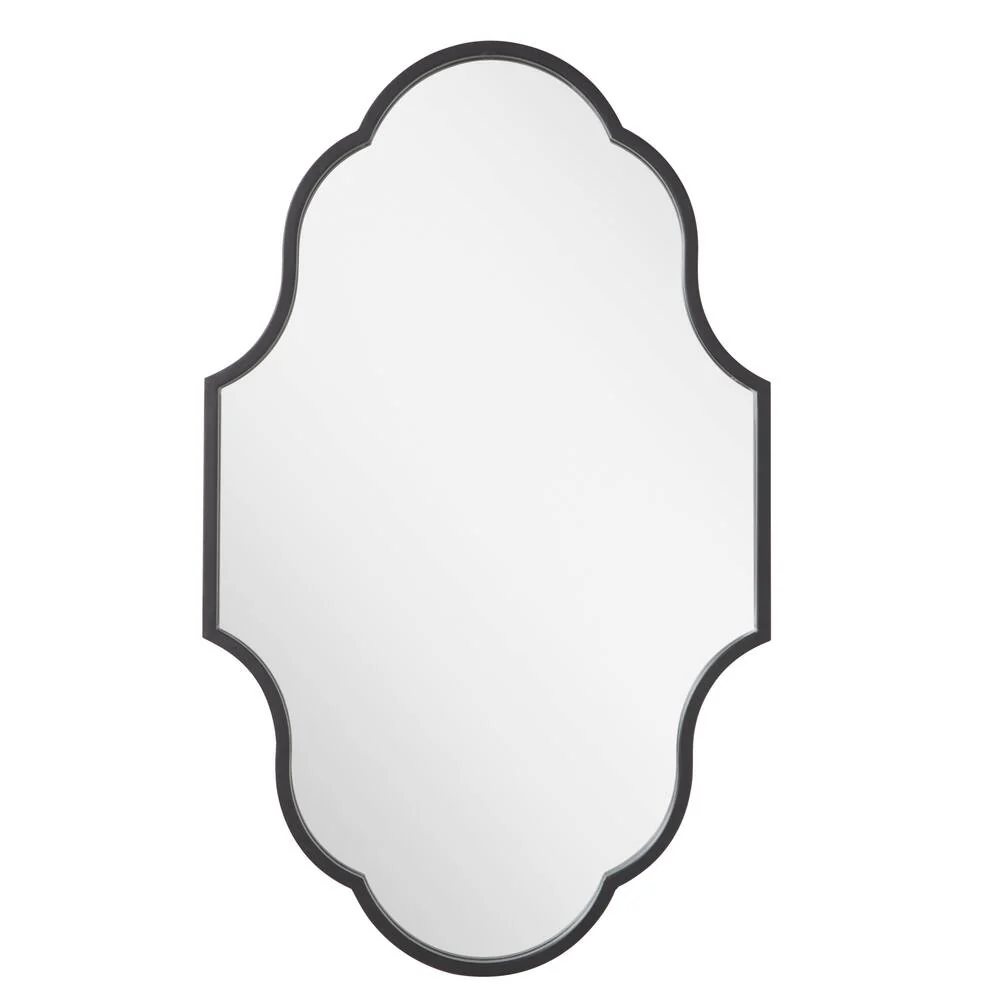 Iron Wall Mirror - 22.5" x 37.25" - Black Powder Coat