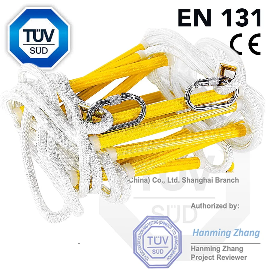 ISOP 16 Outdoor Climbing Rope Ladder, 25 Ft, Portable Fire Escape Ladder, White, Supports Up to 2000 lb - Image 4
