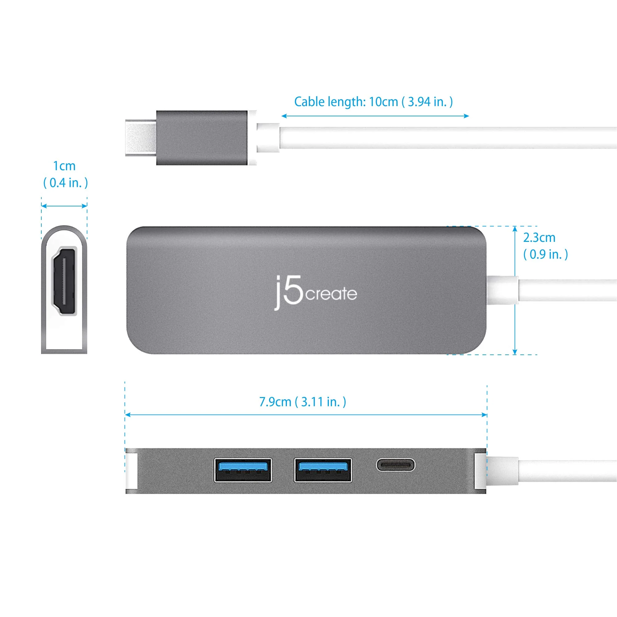 j5create USB-C to HDMI & USB 3.1 2-Port with Power Delivery JCD371 - Image 9