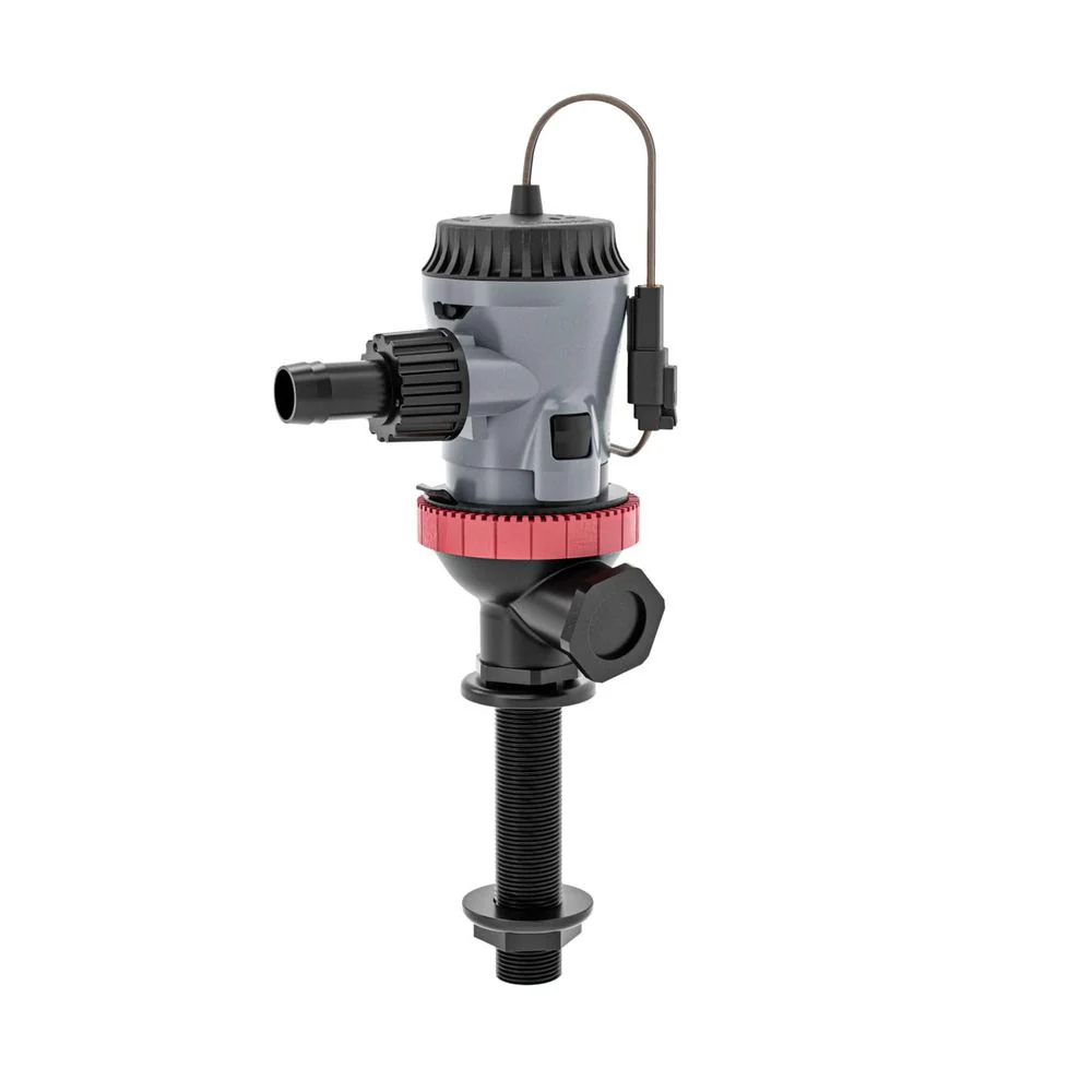 Johnson Pump Aqua O2 Flex Mount Aerator Pump, 800 GPH, 12V, Removable Dual-Port 5" Inlet, 360 Degree Discharge Rotation, Thermoplastic Housing