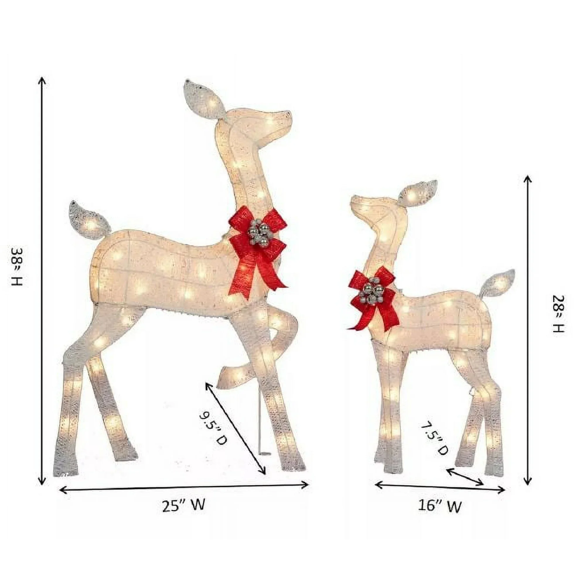 Joiedomi 3 Packs Reindeers Buck Doe Fawn 230 LED Warm White Yard Lights - Image 2