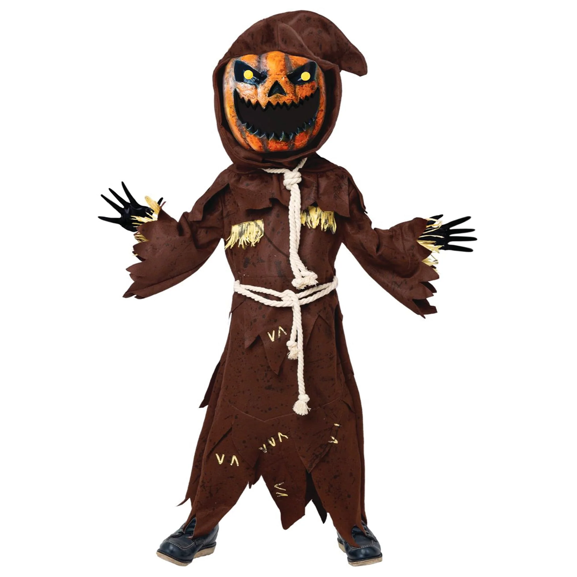 Joyfy 20201-S-WM Scary Scarecrow Pumpkin Costume for Kids - Image 3