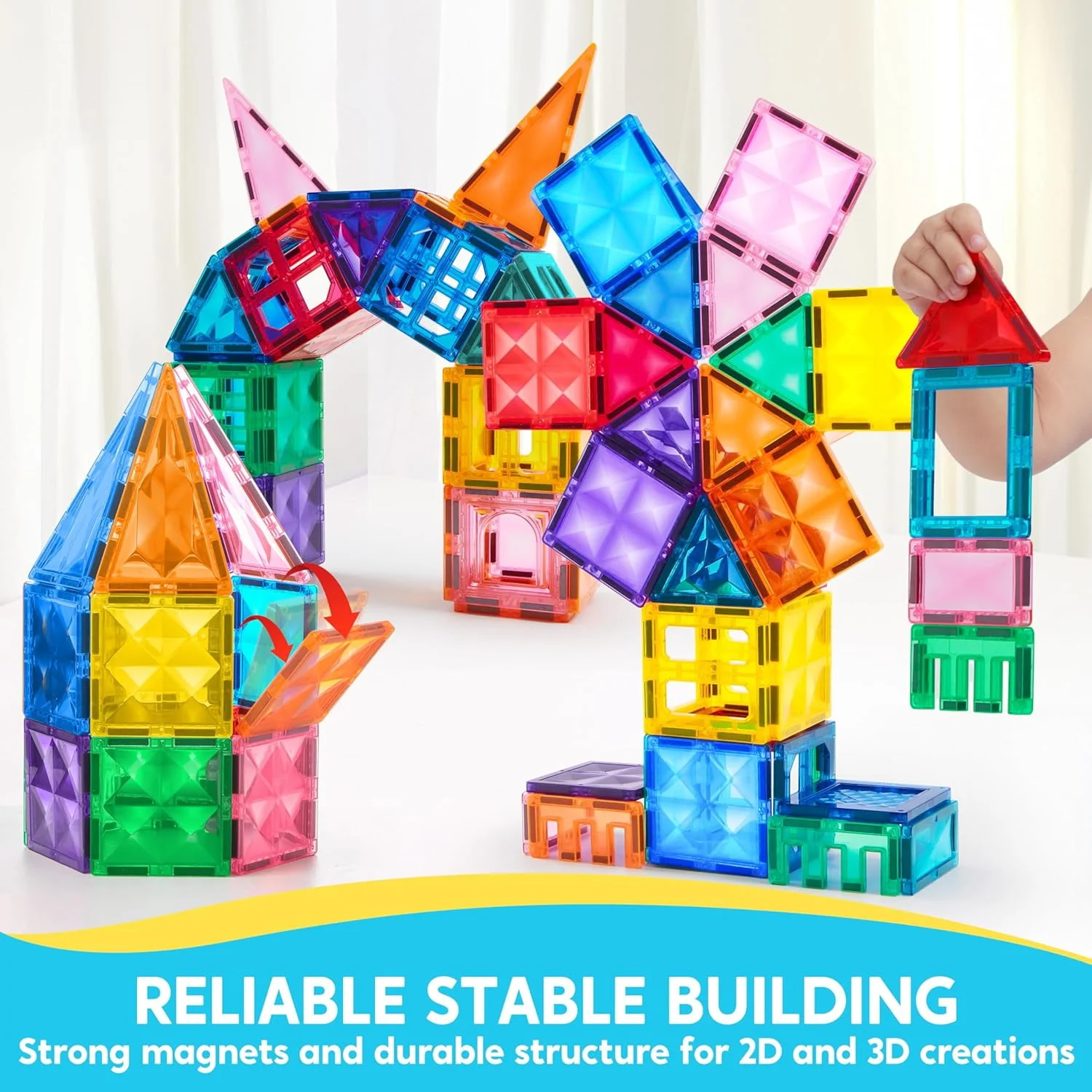 Joyfy 110 Pcs Starshine Magnetic Tiles Set - Image 6