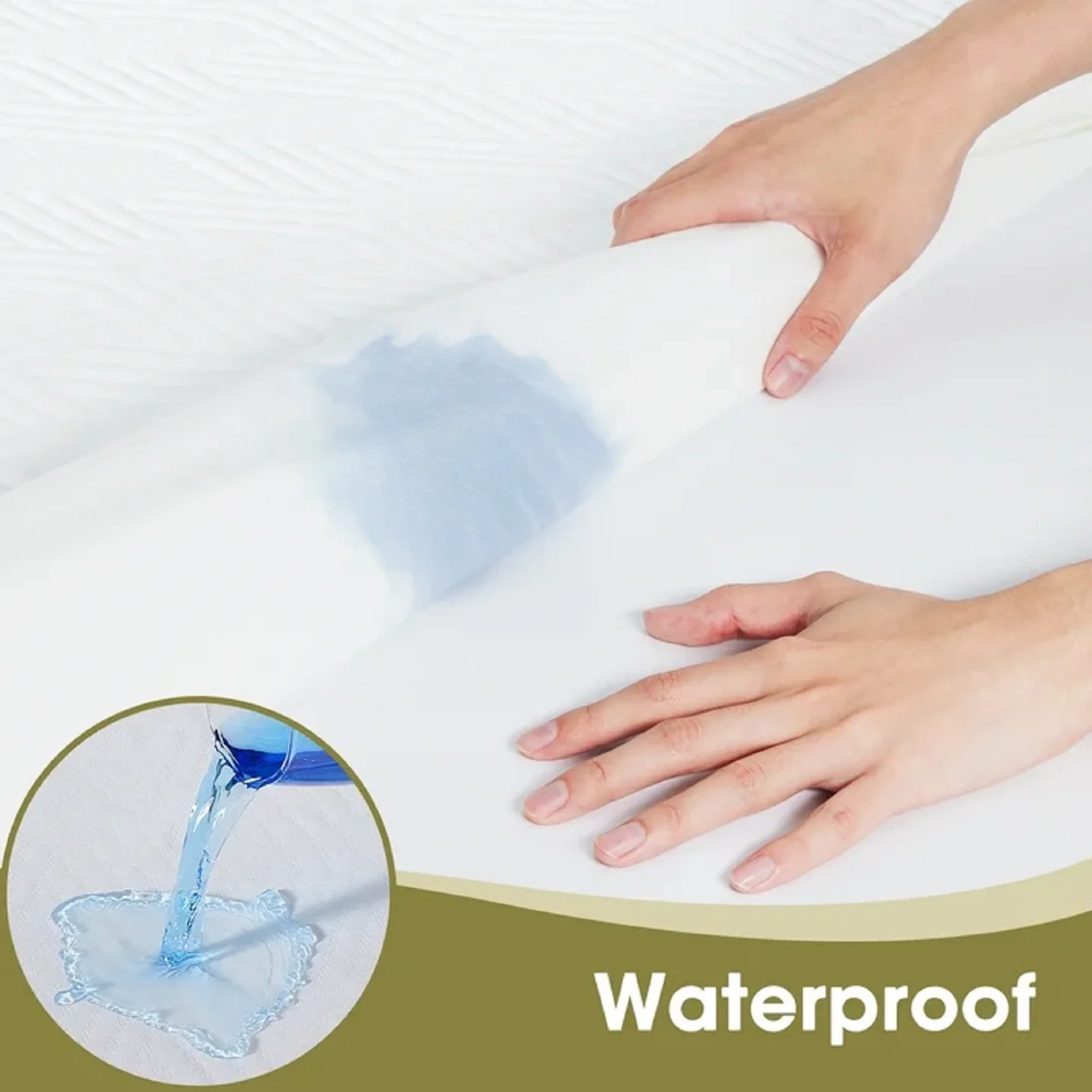 JUSTLET SE-ZXW-WH01 Twin Size Waterproof Mattress Protector Viscose Made from Bamboo - Image 3