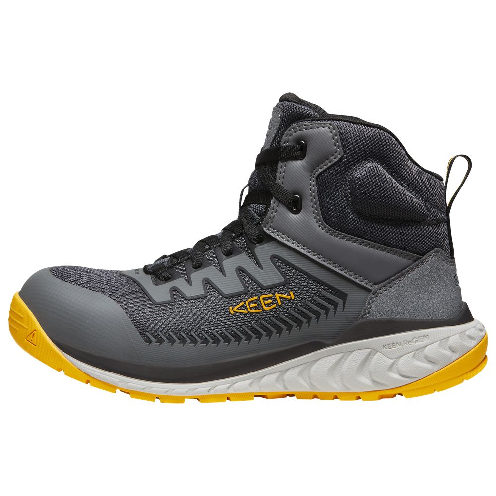 KEEN Utility 1027652 Arvada Mid Carbon Toe Work Boots for Men - Black/Keen Yellow - 10M - Image 3