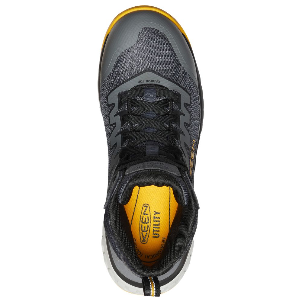 KEEN Utility 1027652 Arvada Mid Carbon Toe Work Boots for Men - Black/Keen Yellow - 10M - Image 6