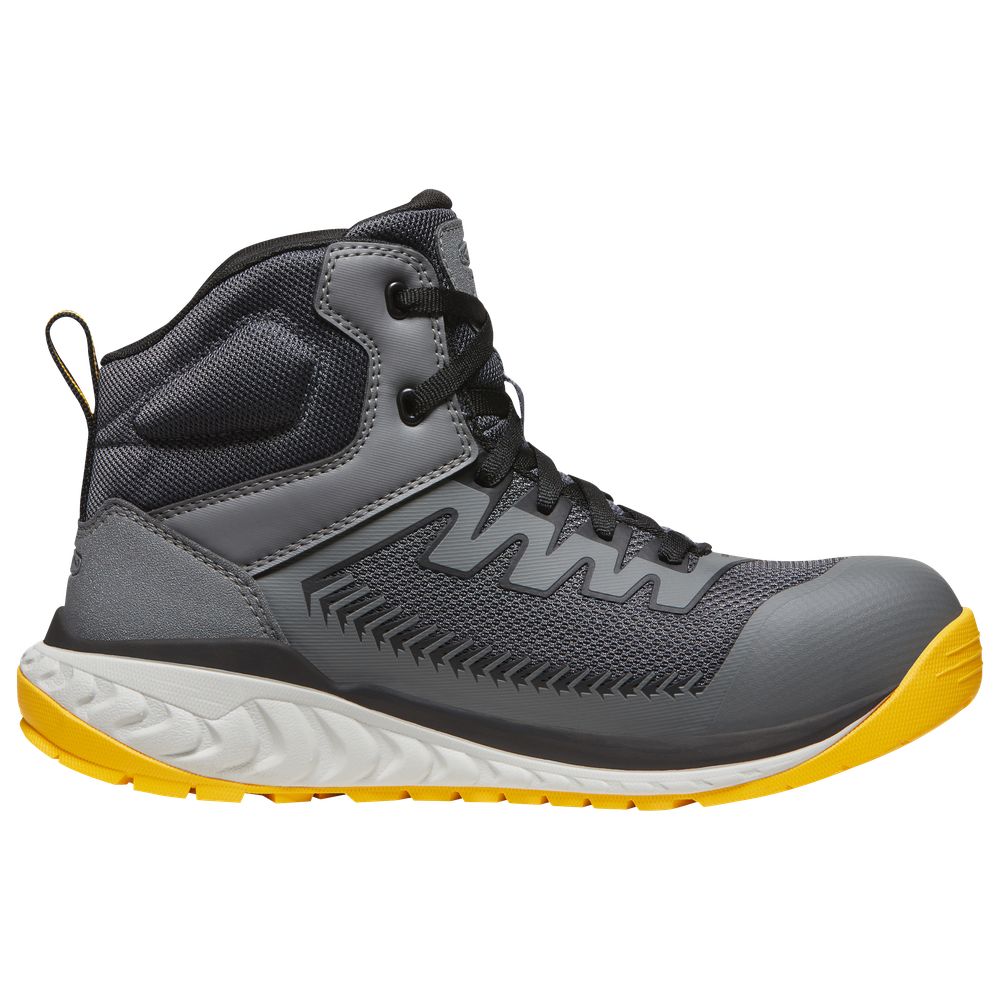 KEEN Utility 1027652 Arvada Mid Carbon Toe Work Boots for Men - Black/Keen Yellow - 10M - Image 8
